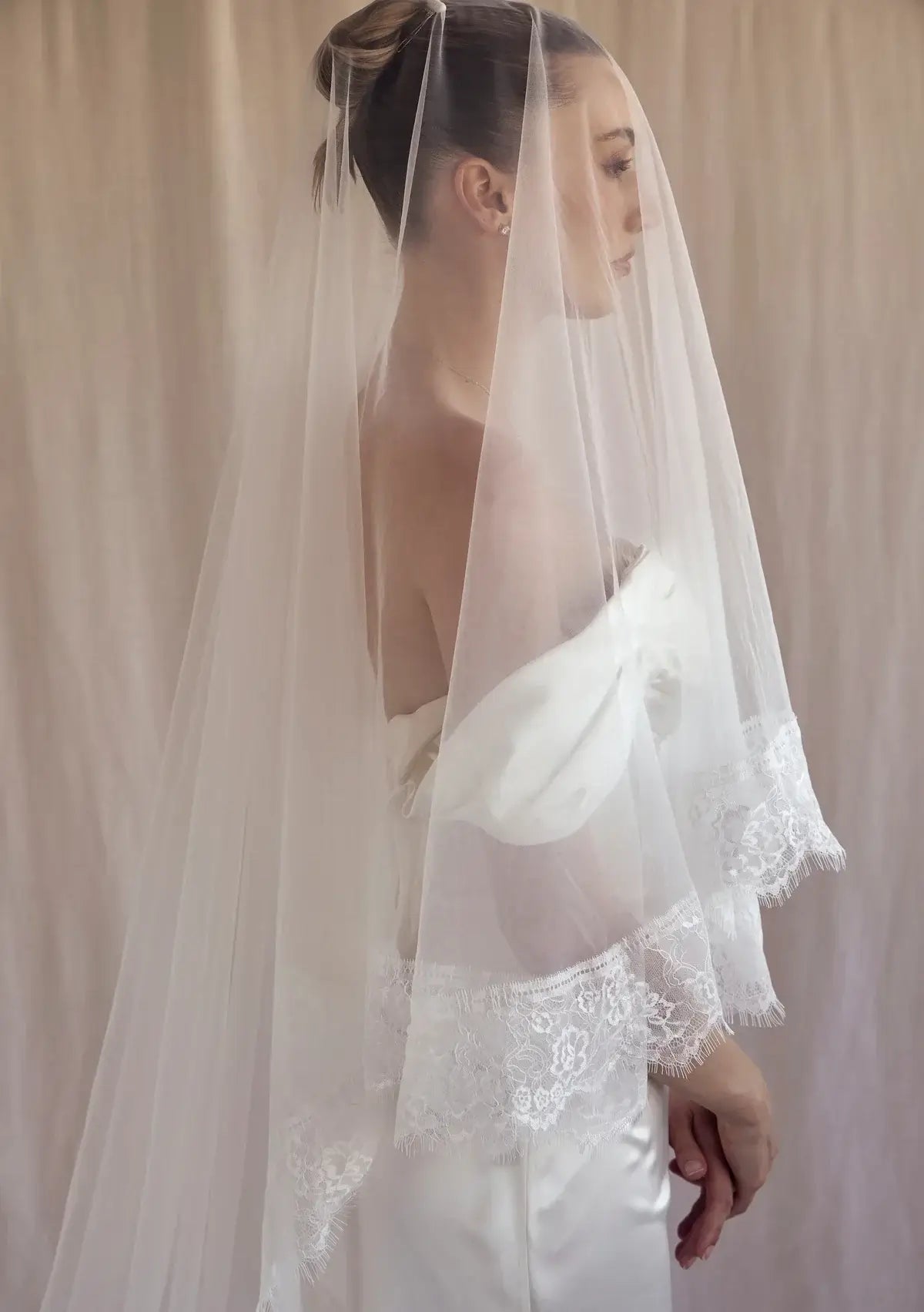 Buy Lola Knight - Stevie - Ivory Mantilla Lace Wedding Veil online | The White Collection Australia