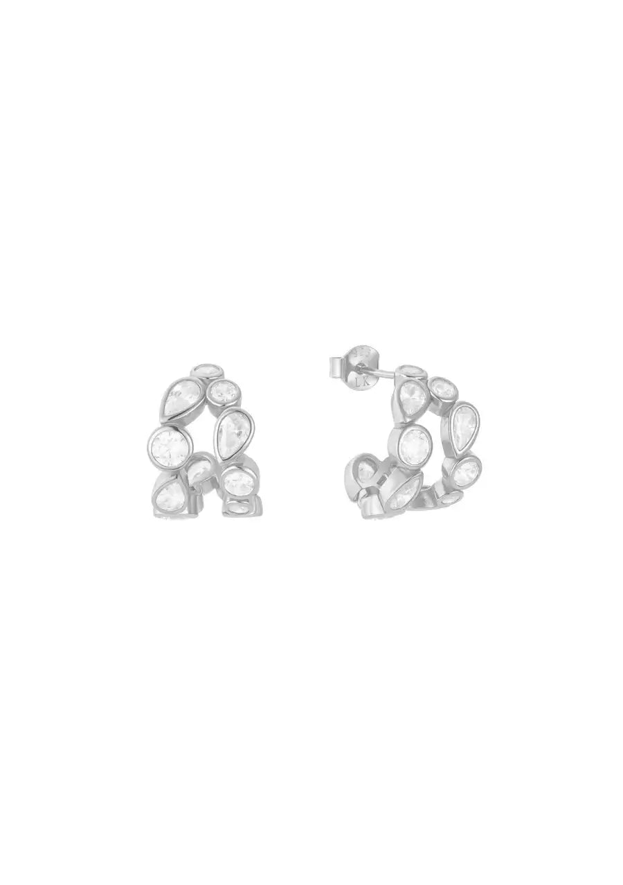 Buy Lola Knight - Sia - Crystal Bridal Hoop Earrings - Silver online | The White Collection Australia