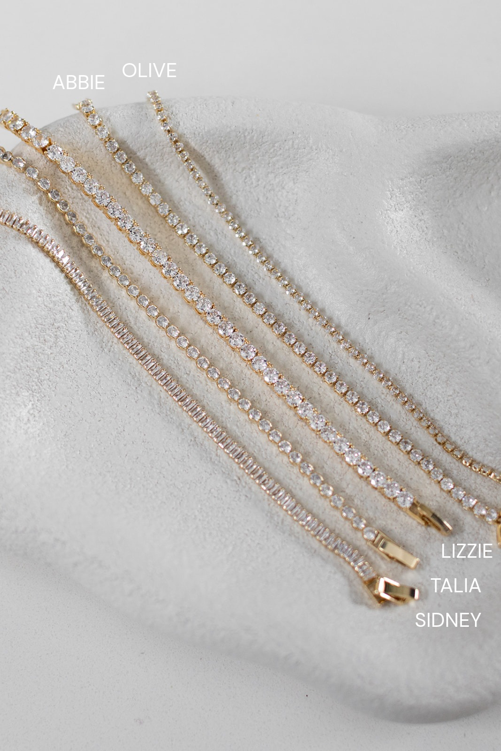 Buy Sidney - Delicate Bridal Tennis Bracelet Baguette Crystals online | The White Collection Australia