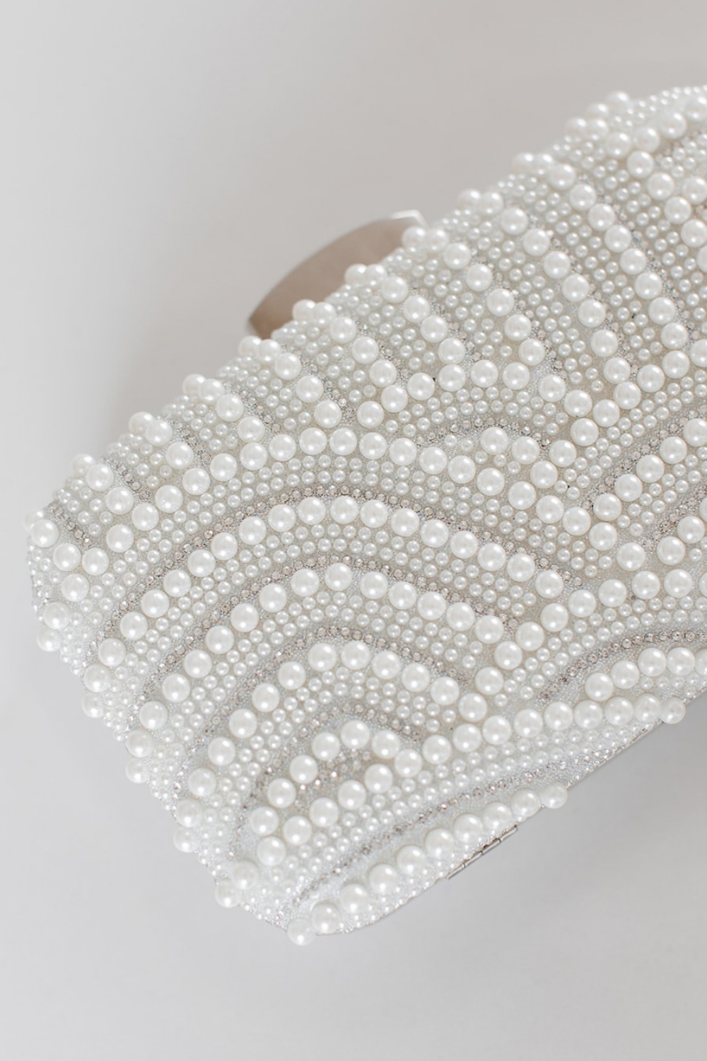 Buy Sirena - Wave Pearl Box Clutch - Silver online | The White Collection Australia