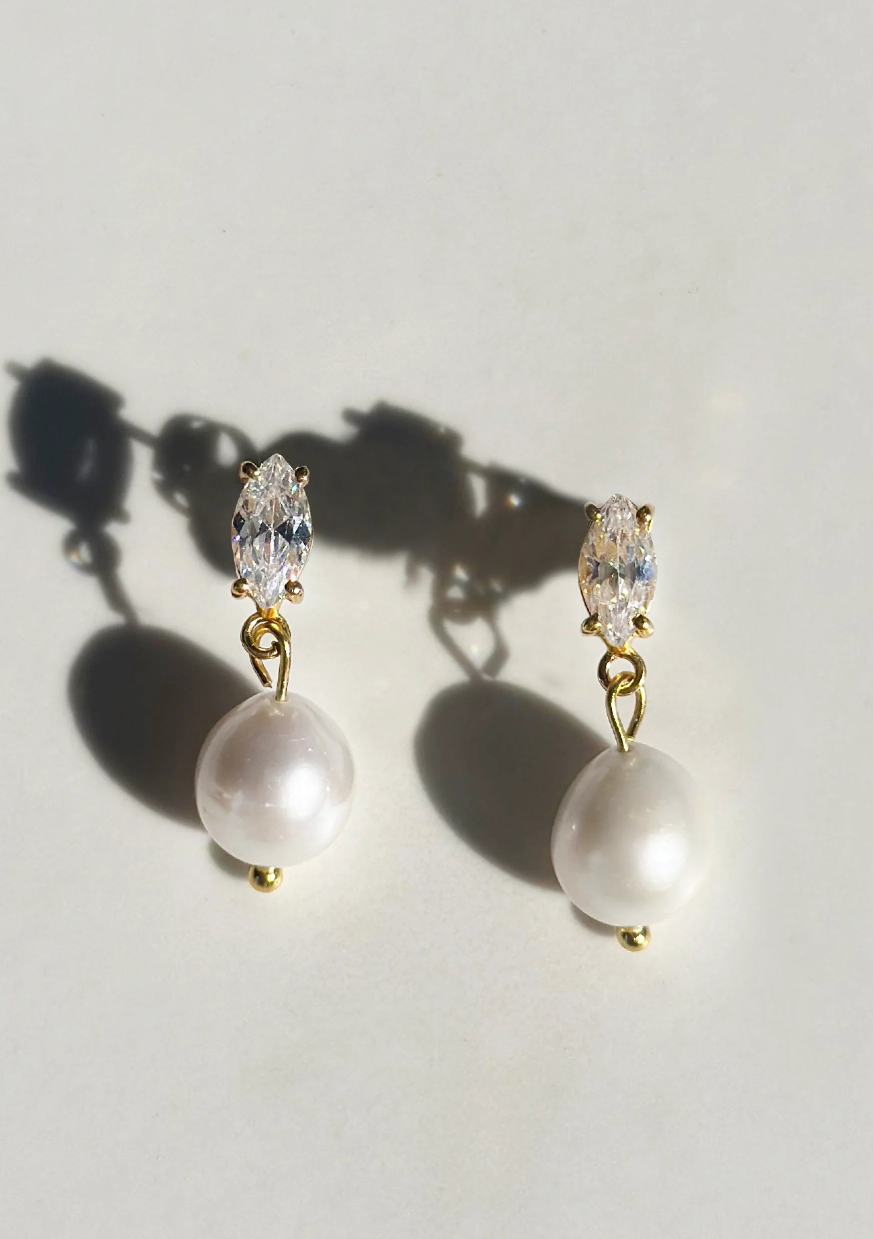Buy Lola Knight - Skylar Mini - Crystal And Pearl Drop Bridal Earrings - Gold online | The White Collection Australia