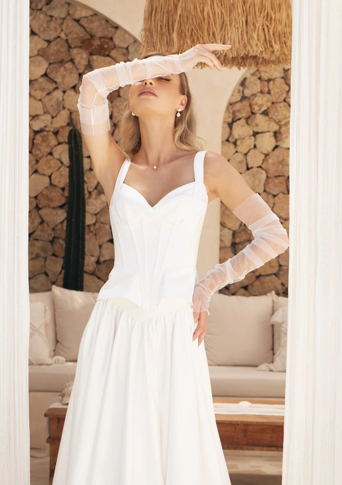 Lola Knight - Sloane - Ivory Tulle Gloves