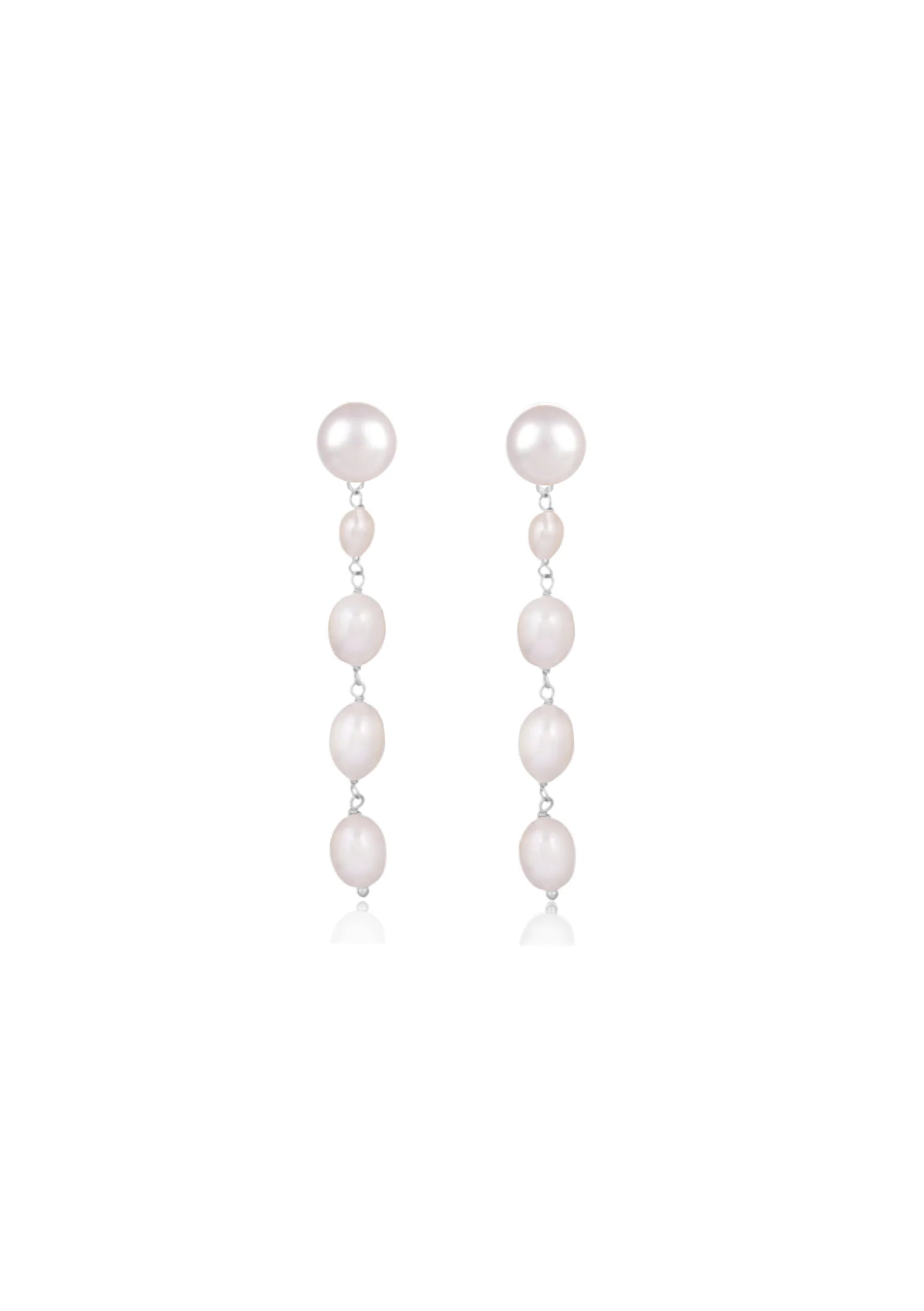 Buy Lola Knight - Summer - Pearl Drop Bridal Earrings - Silver online | The White Collection Australia