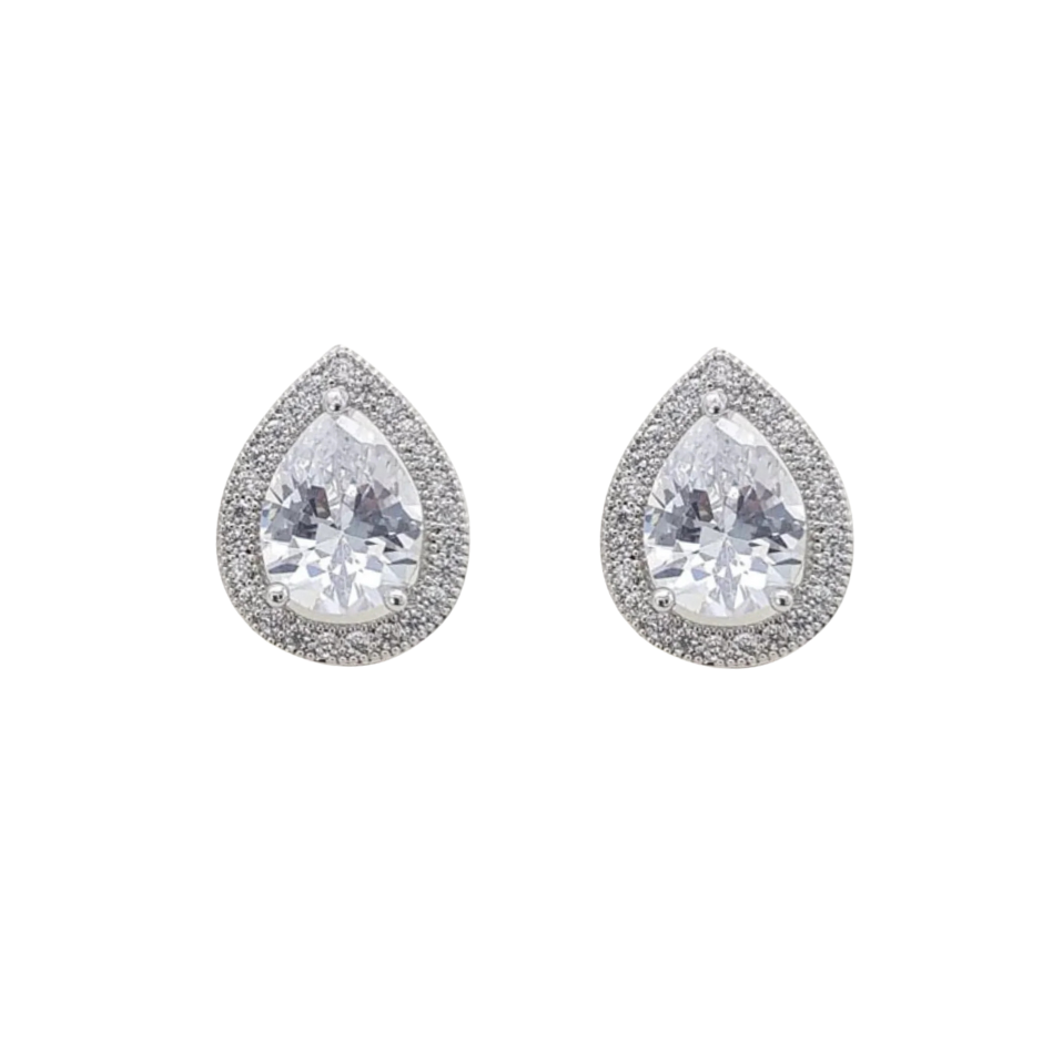 Buy Juliette - Classic Teardrop Crystal Bridal Stud Earrings online | The White Collection Australia