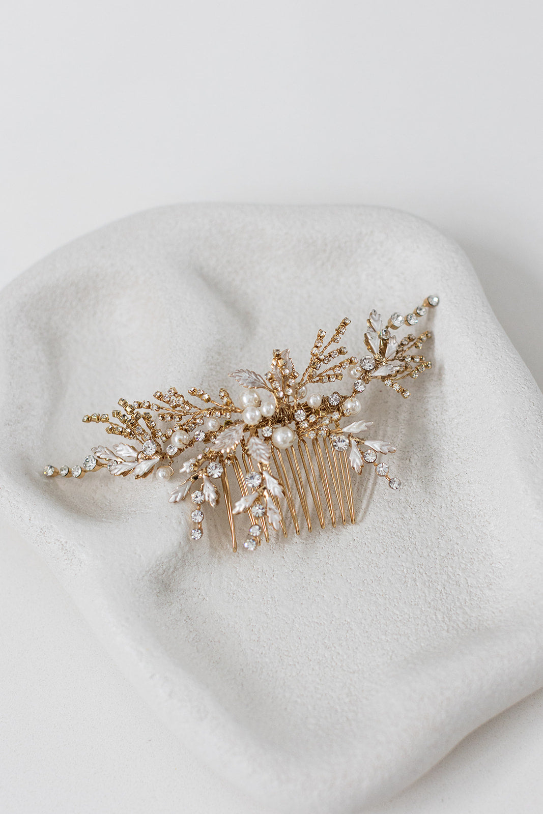 Valarie - Vine Crystal Pearl Bridal Comb