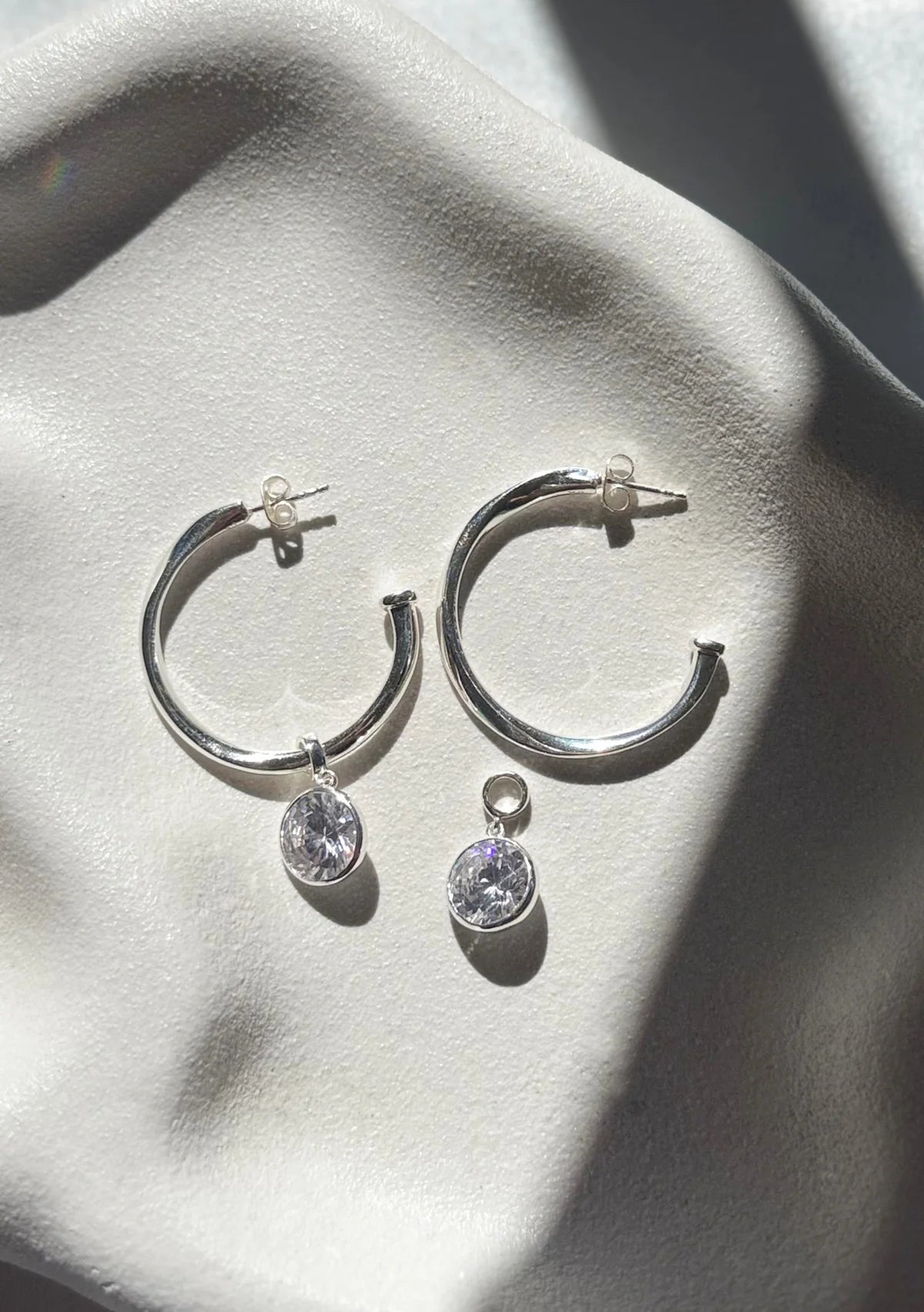 Lola Knight - Vivienne - Crystal Charm Bridal Drop Earrings - Silver