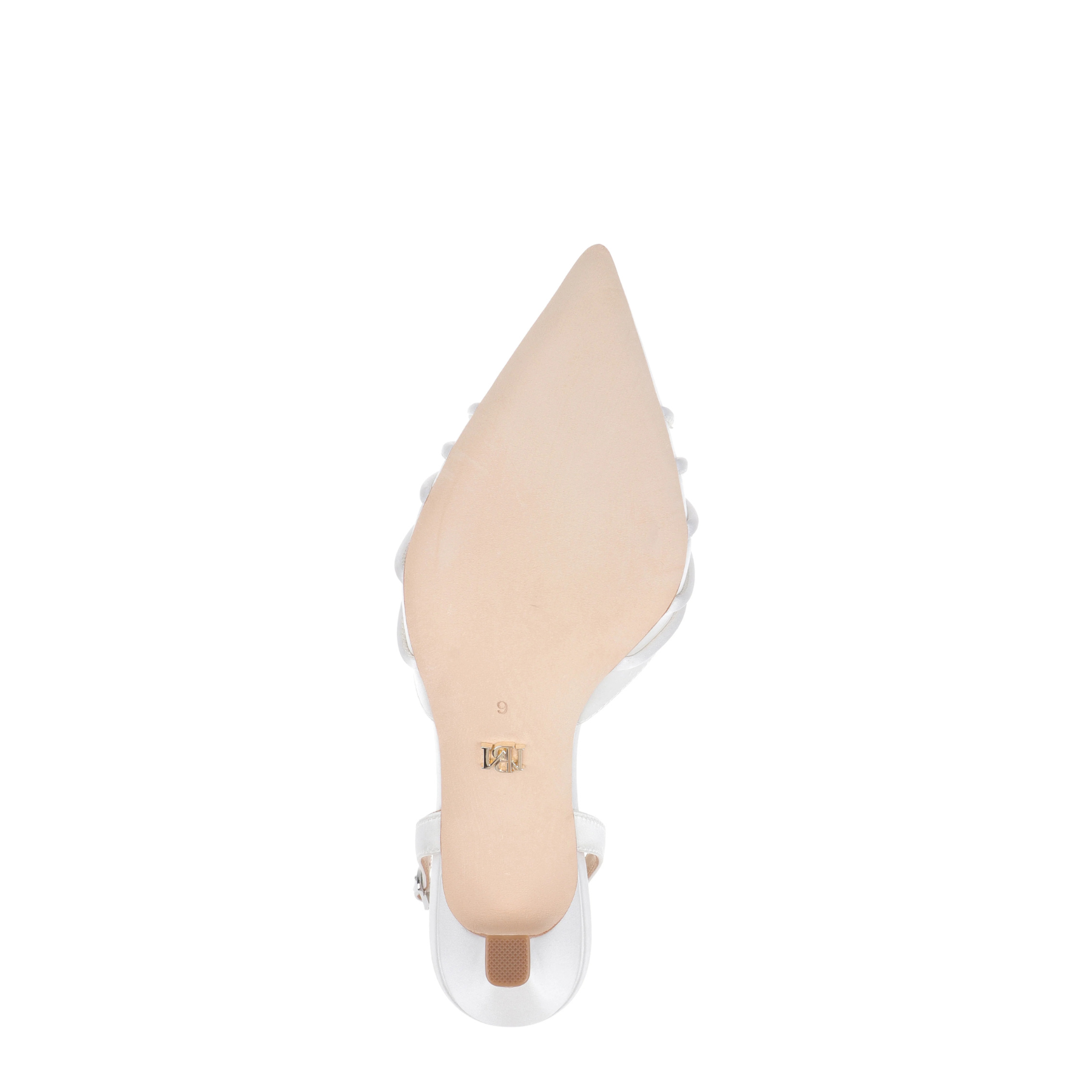 Yena - Pointed Toe Slingback Pump White Satin - Soft White