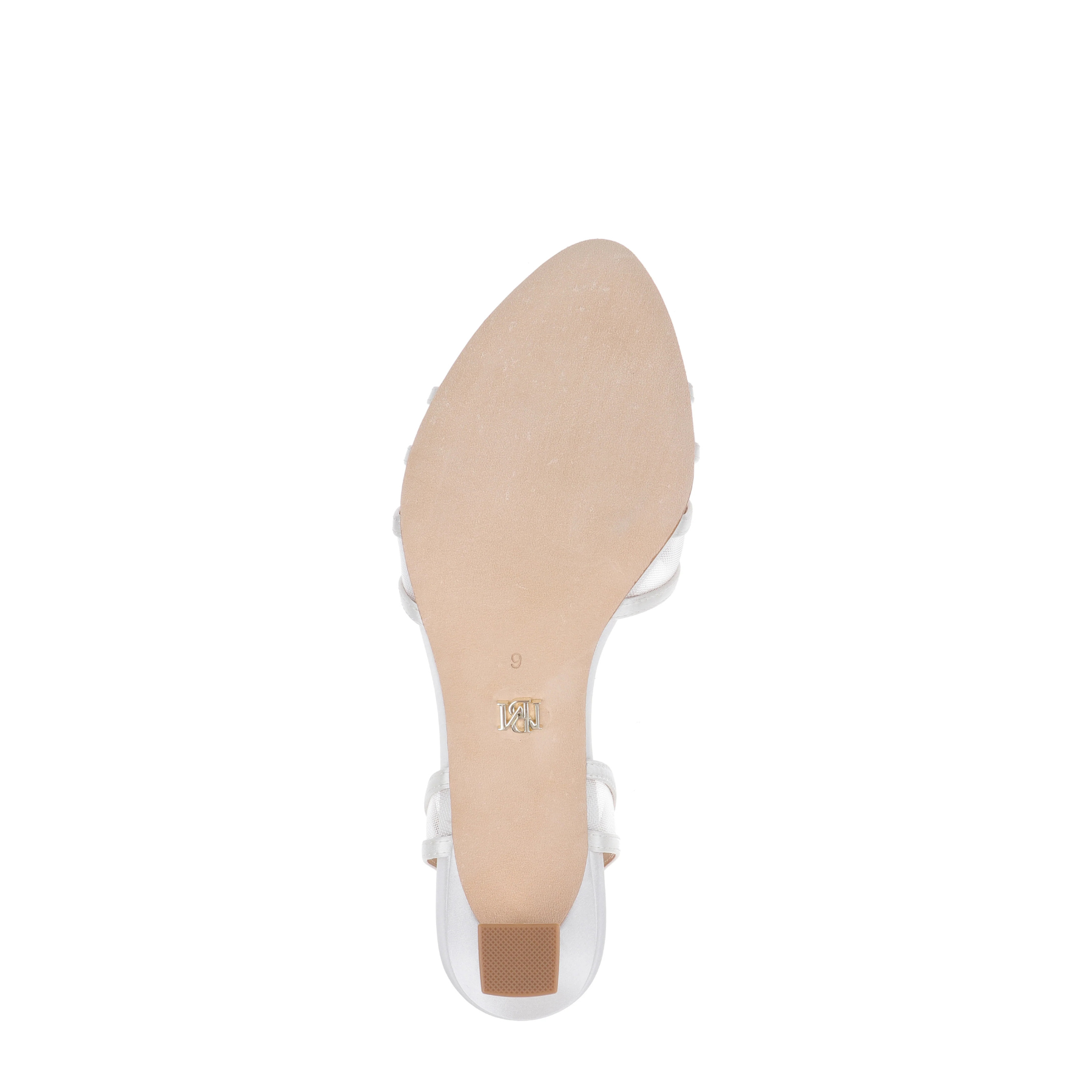 Yoana - Kitten Heel Slingback Sandal White Satin - Soft White