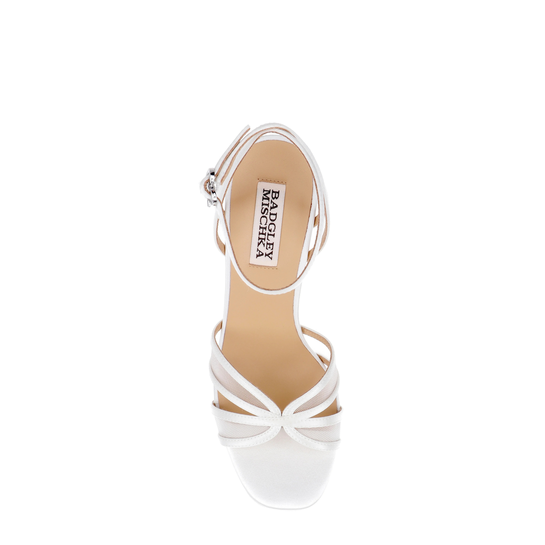 Yohana - Platform Ankle Strap Sandal White Satin - Soft White