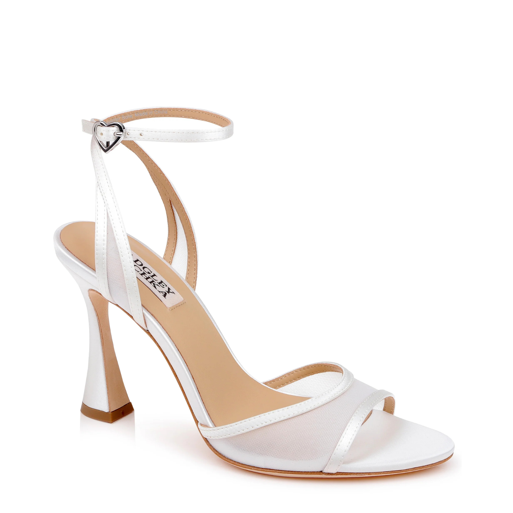 Ysabel - Mesh Ankle Strap White Satin - Soft White