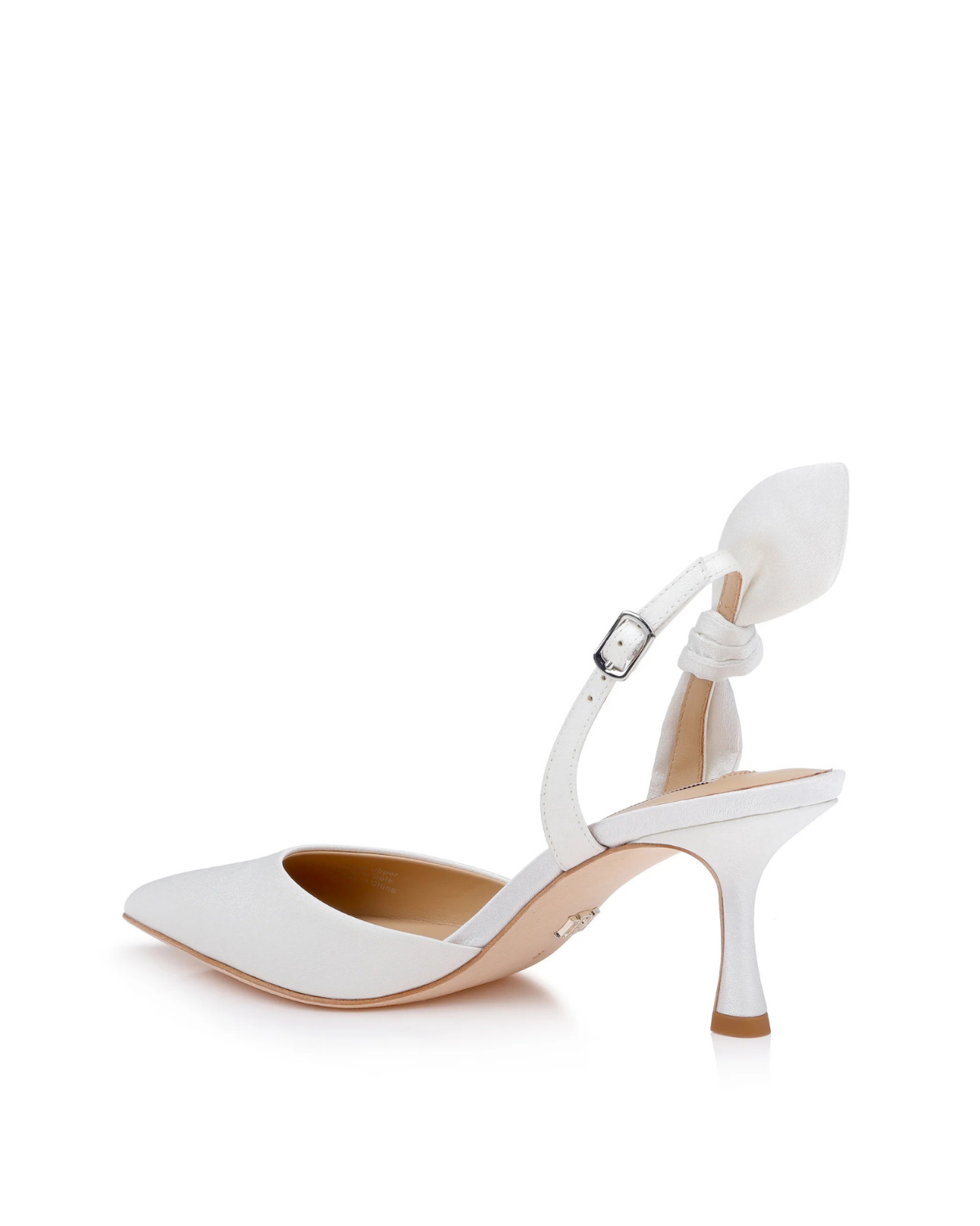 Yuan - Bow Slingback Pump - White Crepe