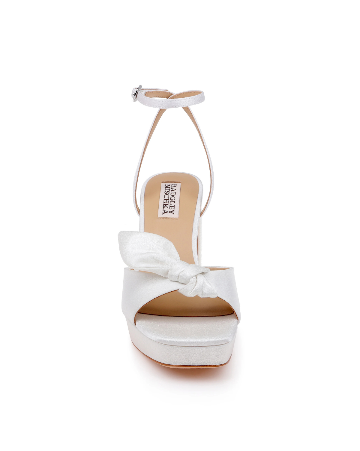 Yuki - Bow Ankle Strap Platform Sandal - White Crepe
