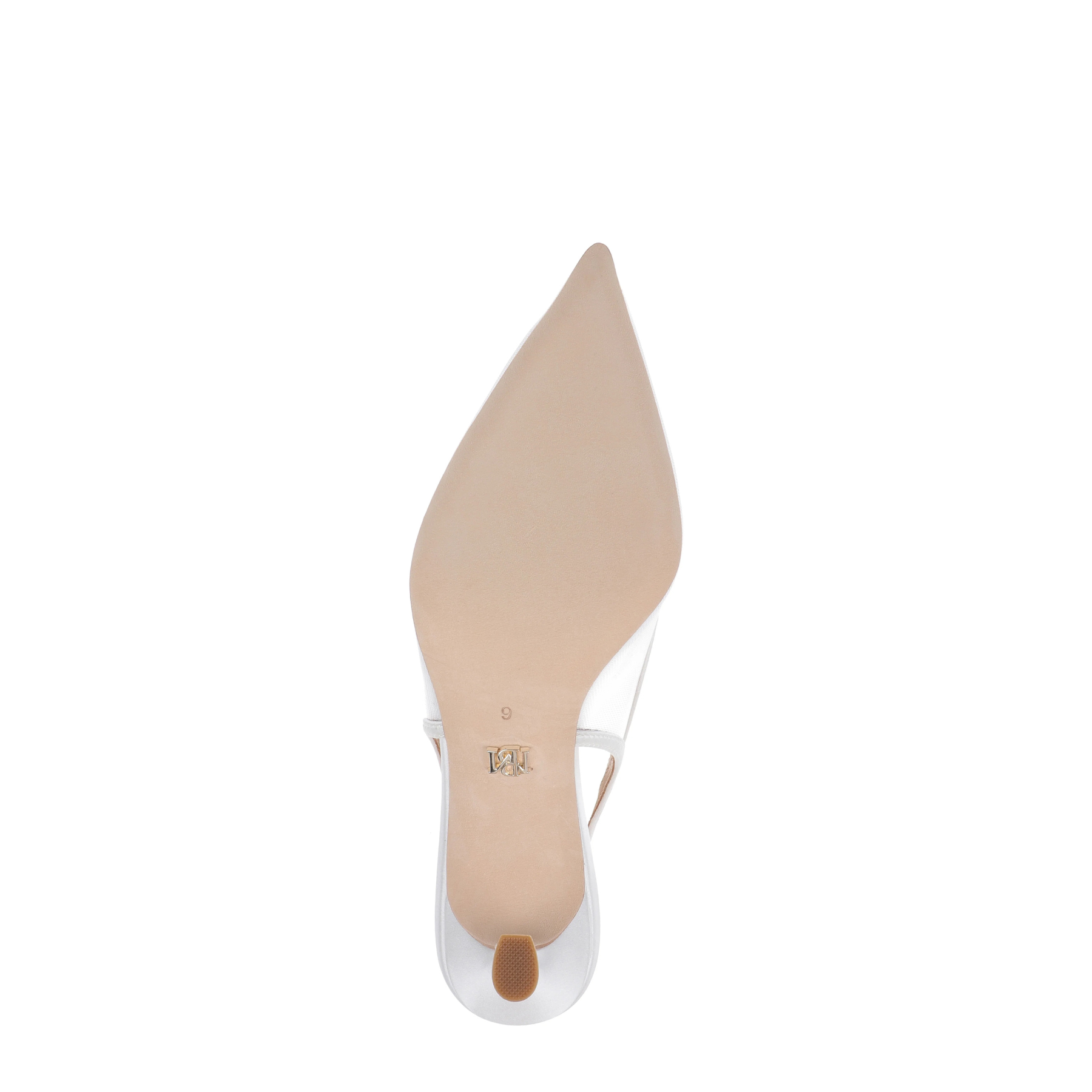 Yuta - Mesh Slingback Pump White Satin - Soft White