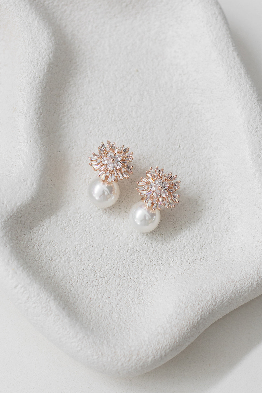 Buy Zoey - Stunning Snowflake Pearl Bridal Earrings online | The White Collection Australia