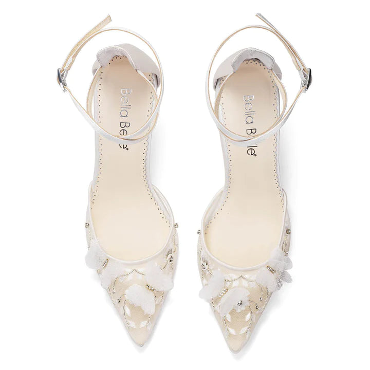 Buy Eve - Ivory Butterfly Heels online | The White Collection Australia