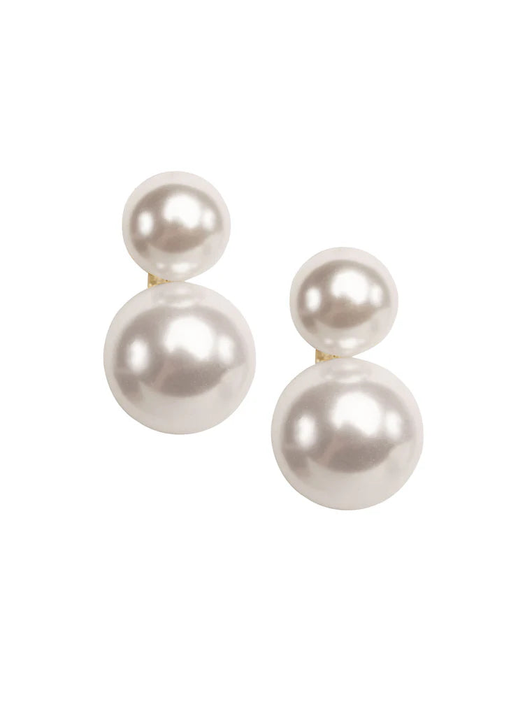 Buy Elizabeth Bower - Pearl Dublet Stud - Rhodium Silver online | The White Collection Australia