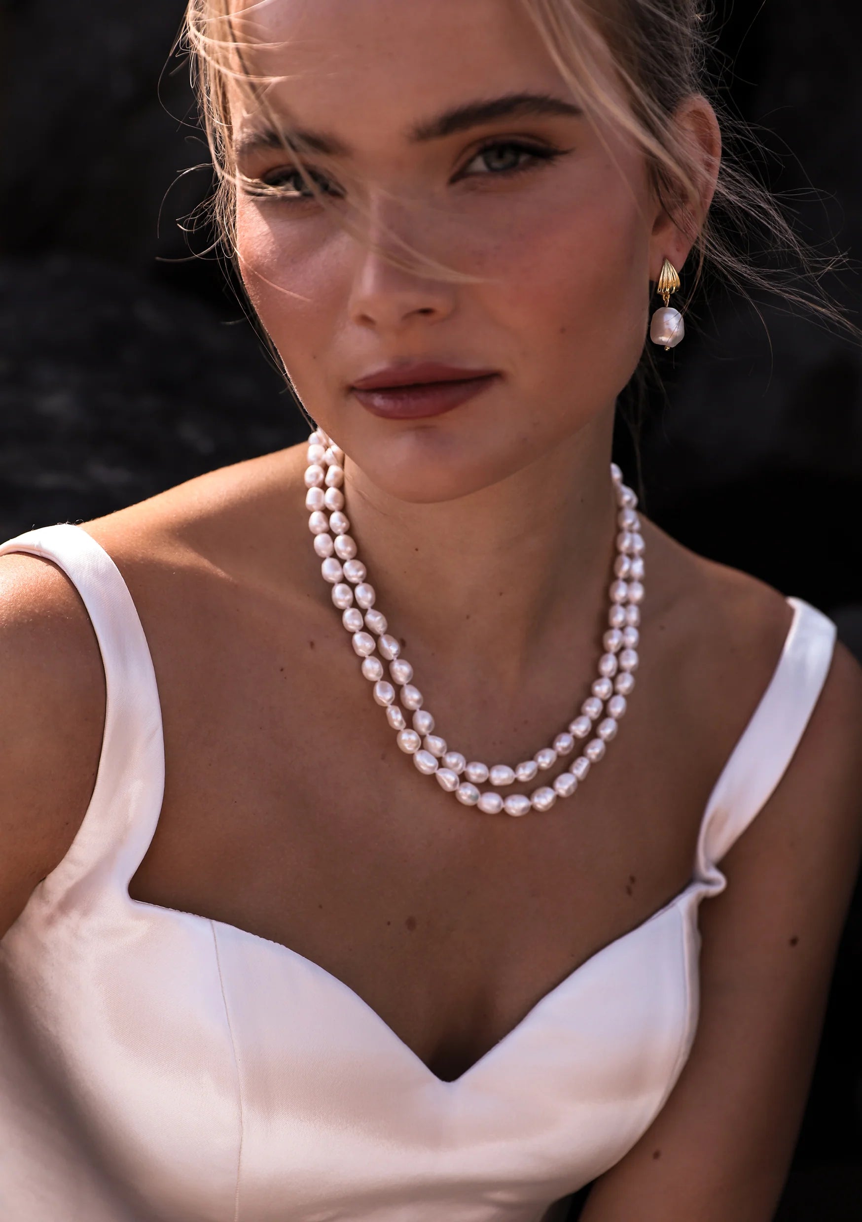 Buy Lola Knight - Gianna Freshwater Pearl Bridal Necklace - 18K Gold online | The White Collection Australia