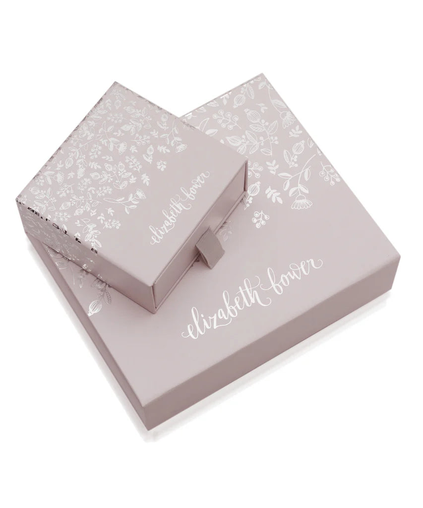 Elizabeth Bower - Juliette Crystal Stud Clear - Rhodium Silver