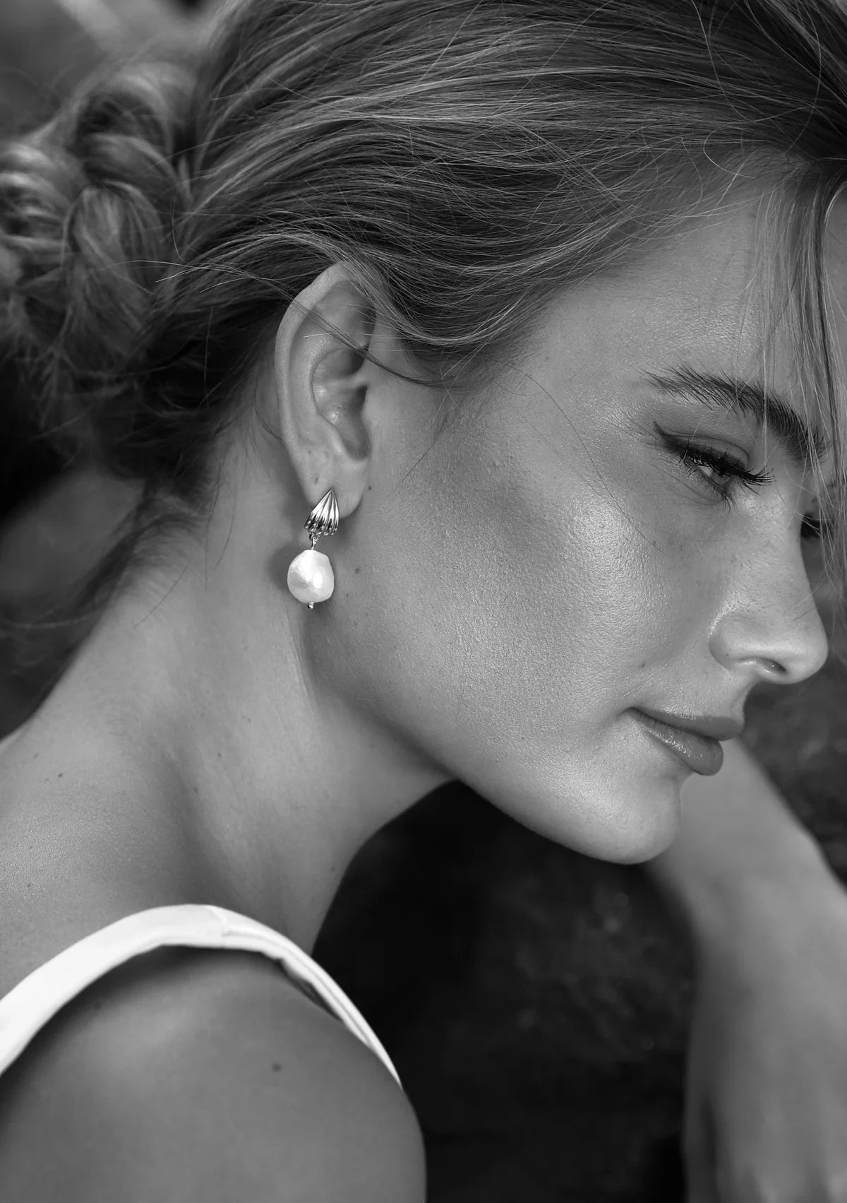 Buy Lola Knight - Marinda - Freshwater Pearl Drop Earrings - Silver online | The White Collection Australia