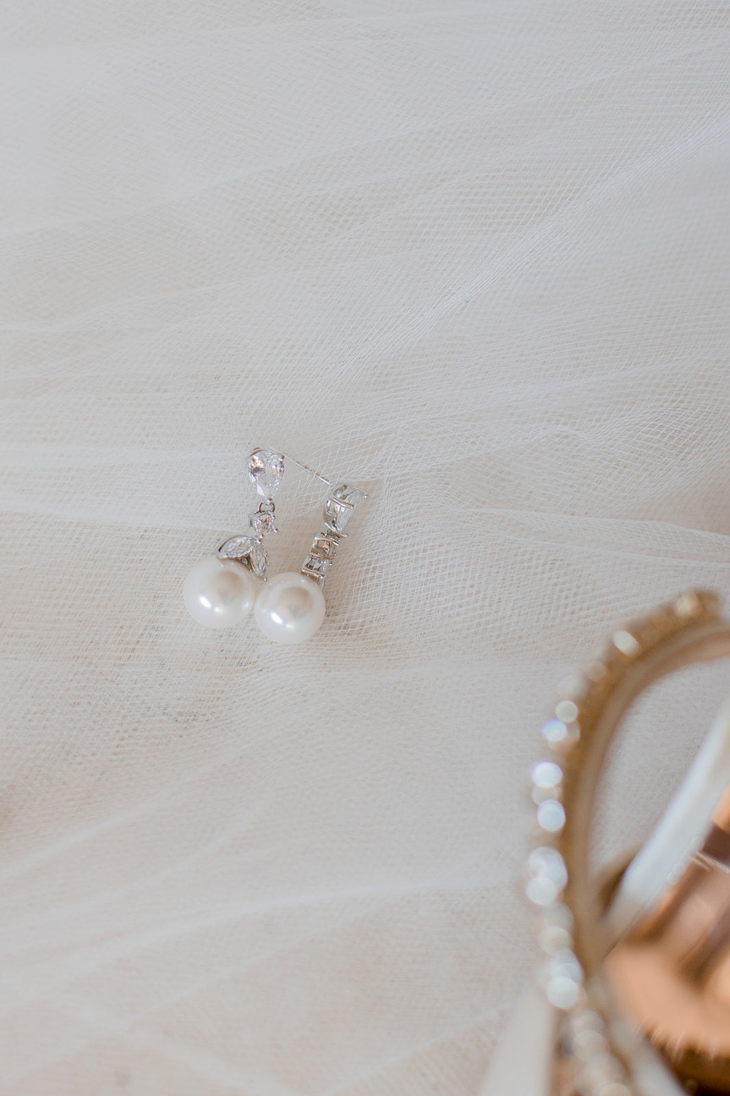 Phoebe - Dainty Pearl Drop Bridal Earrings