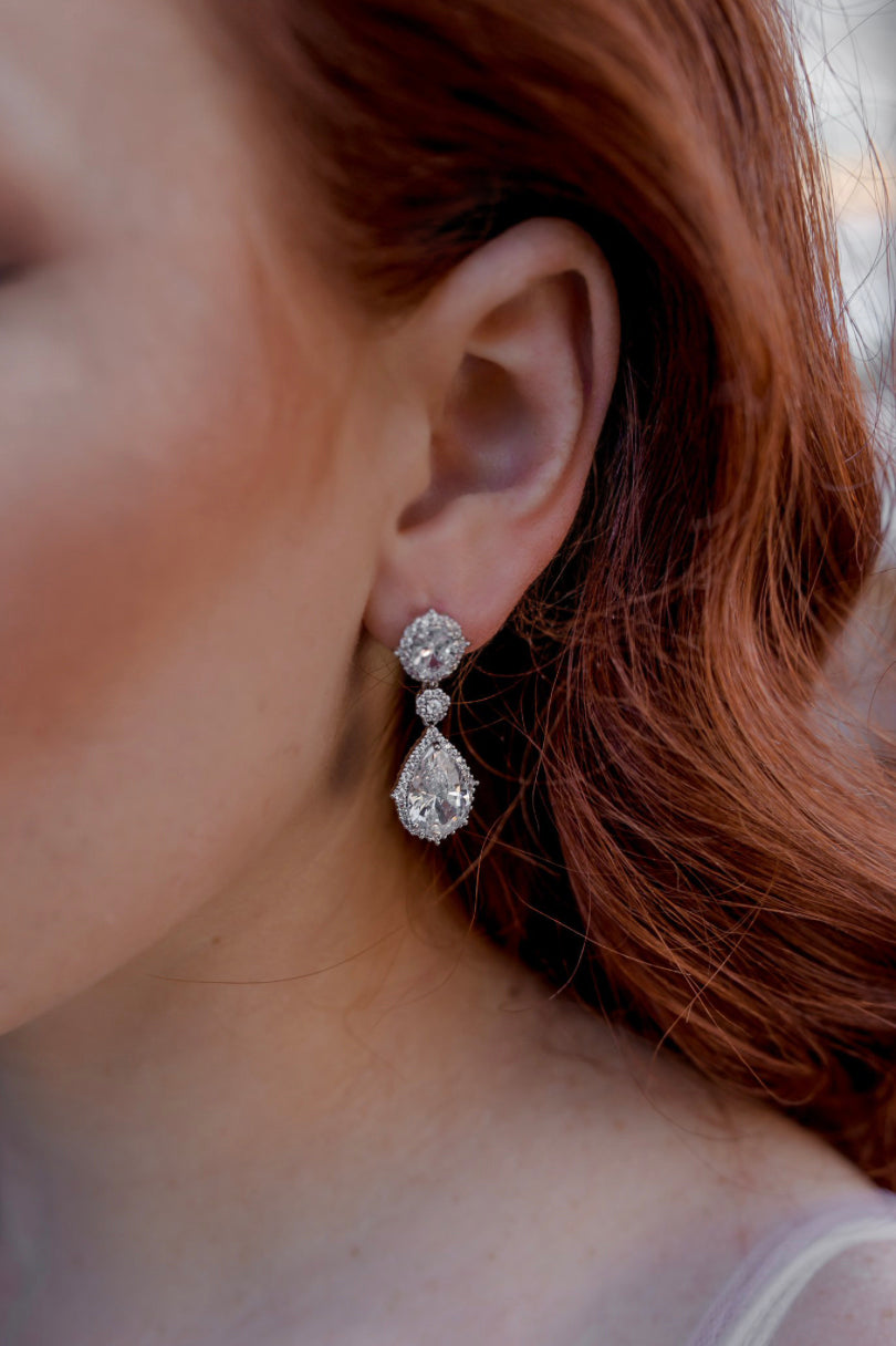 Buy Aria - Art Deco Crystal Bridal Drop Earrings online | The White Collection Australia