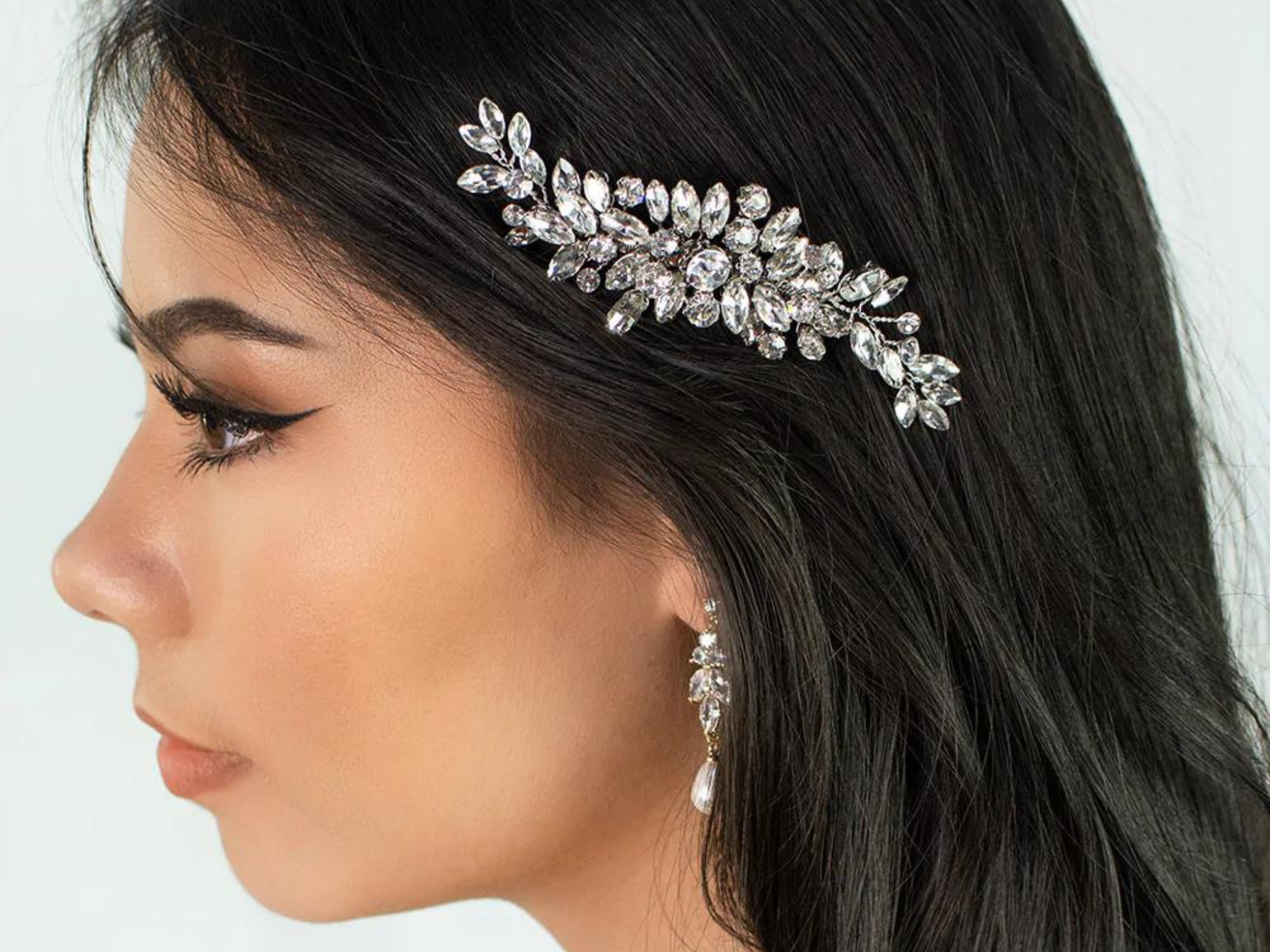Buy Celine - Luxurious Crystal Embellished Bridal Hair Clip online | The White Collection Australia