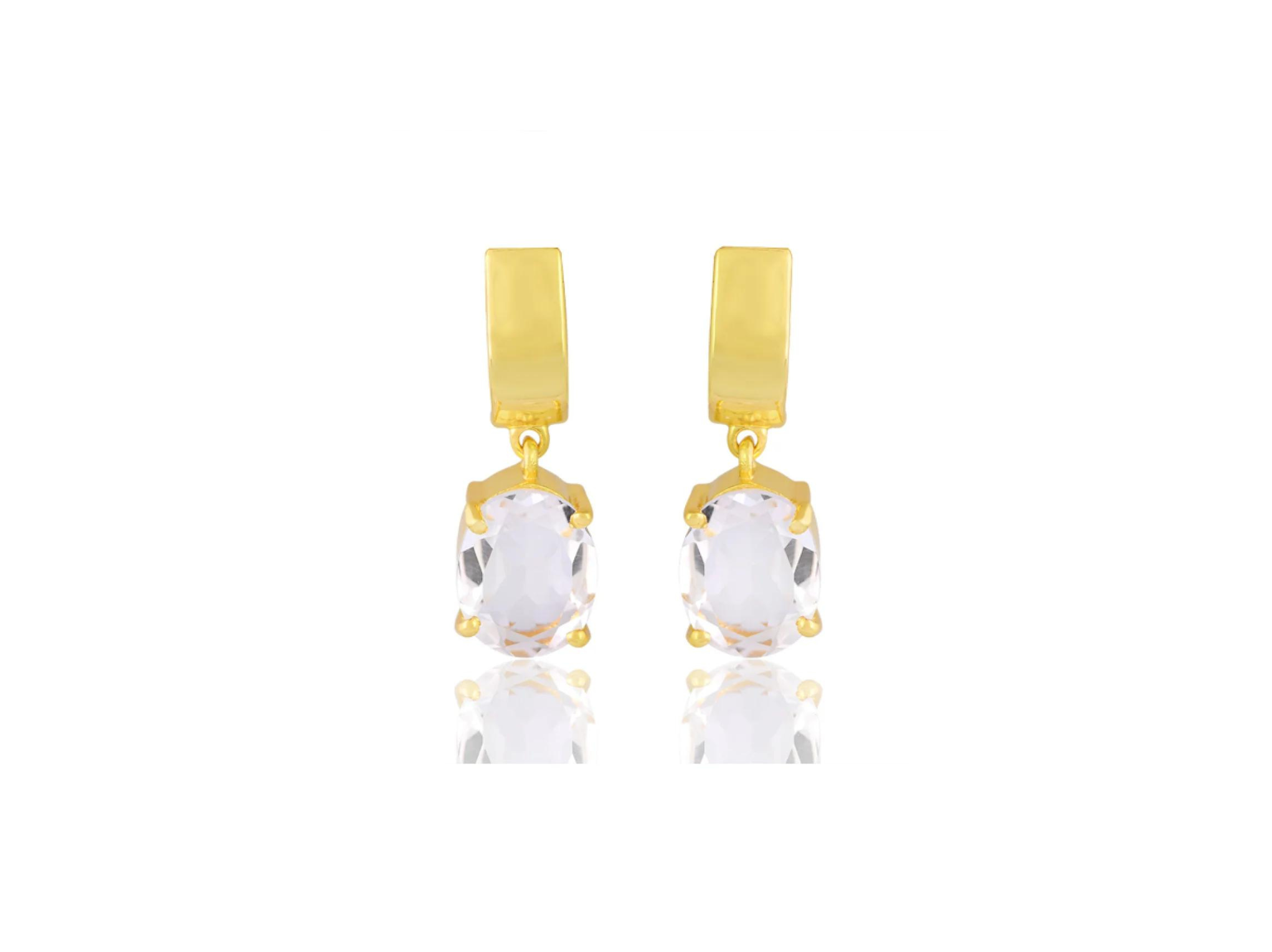 Buy Lola Knight - Ella - Crystal Quartz Earrings - 18CT Gold online | The White Collection Australia