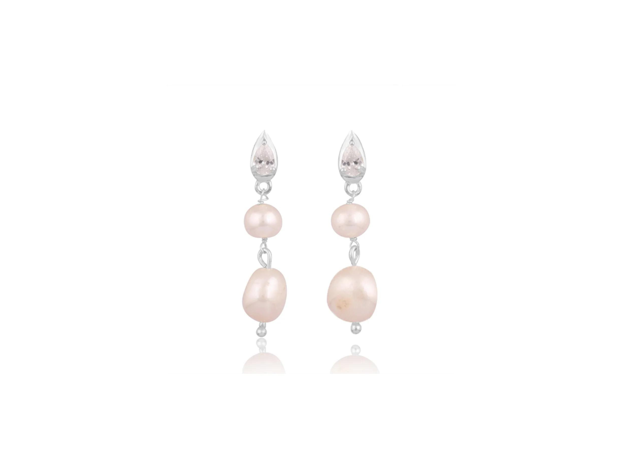 Buy Lola Knight - Lulu - Pearl & Crystal Drop Earrings - Silver online | The White Collection Australia