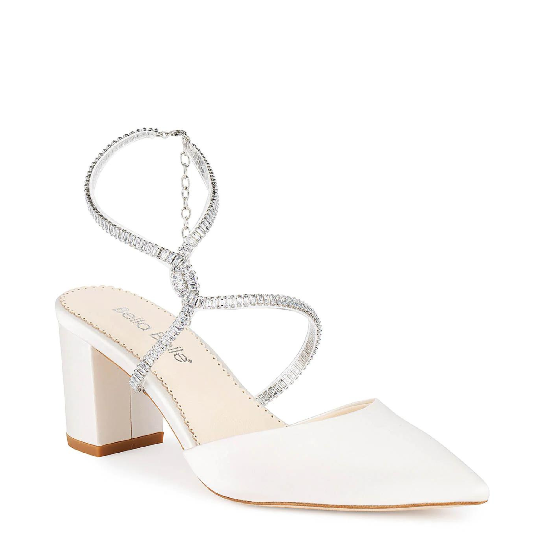 Buy Skylar - Ivory Crystal Strappy Bridal Block Heels online | The White Collection Australia