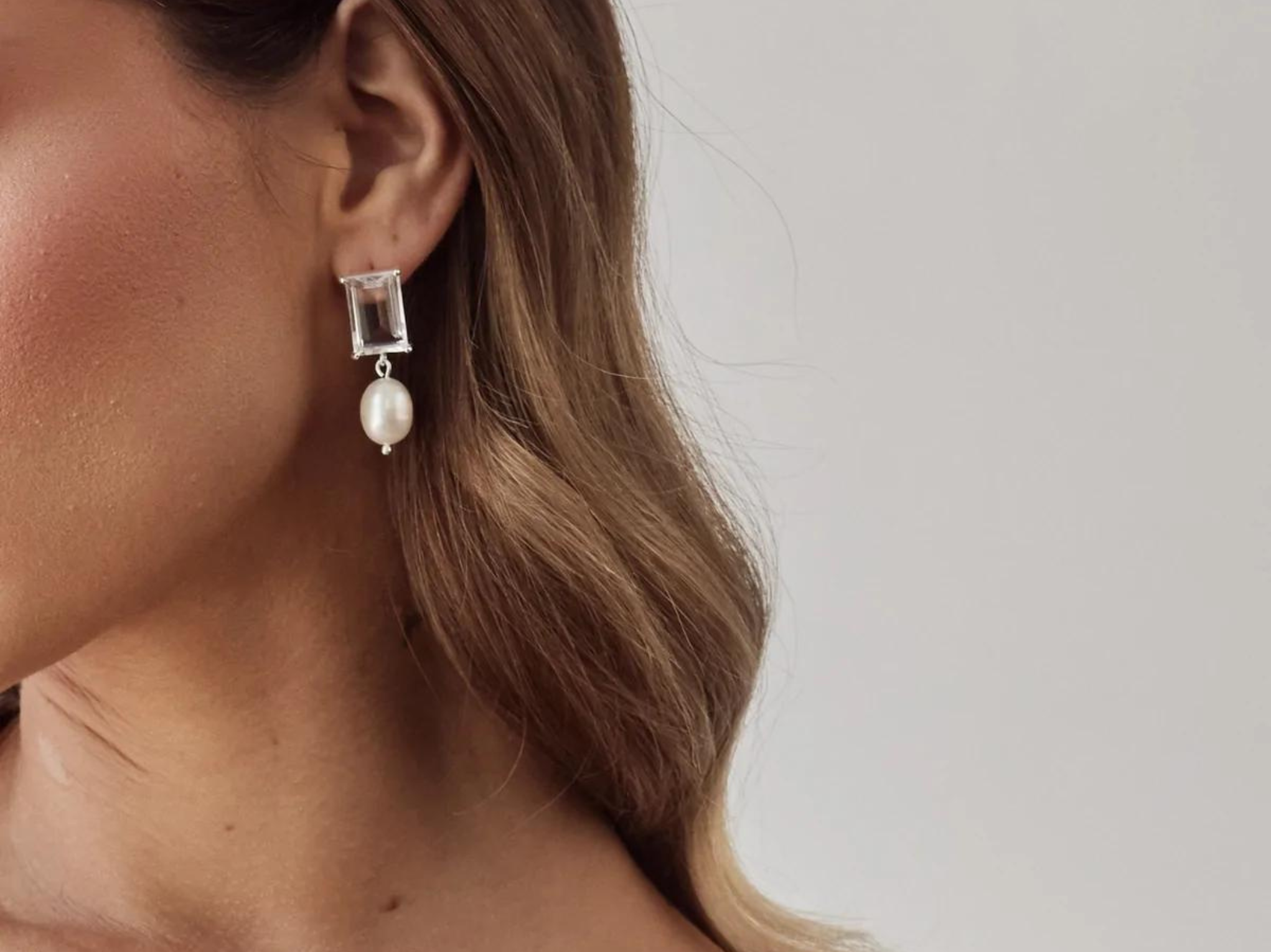 Buy Lola Knight - Thea - Pearl & Crystal Earrings - Silver online | The White Collection Australia