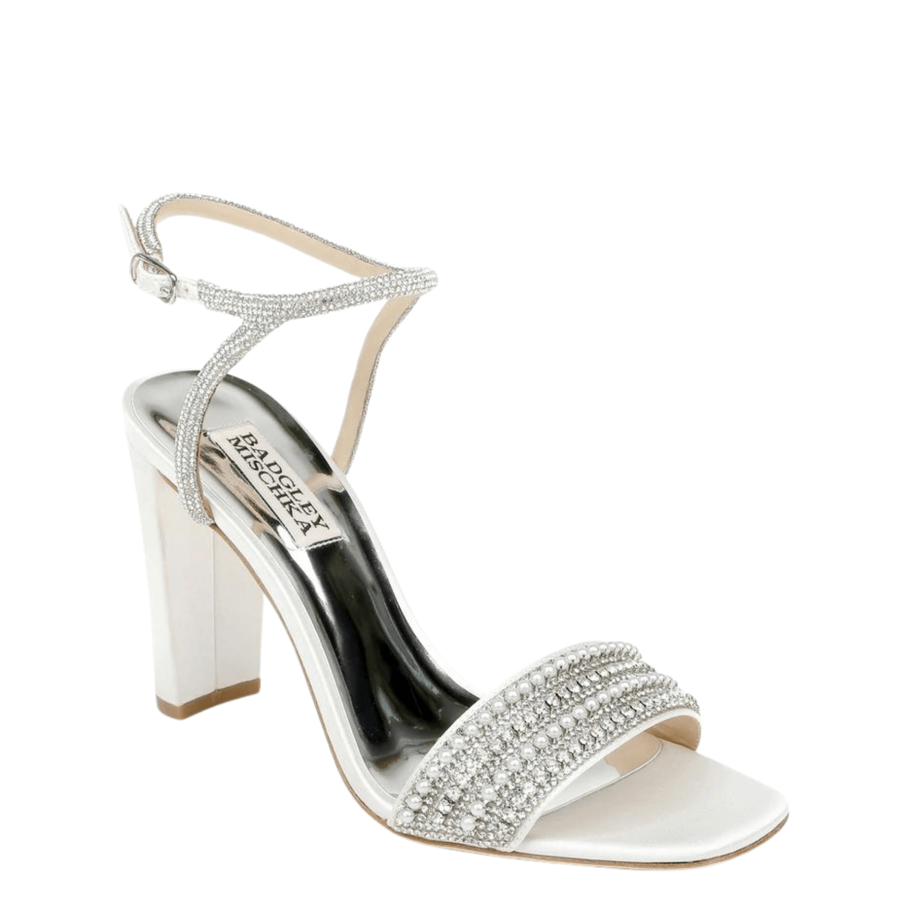 Buy Kari - Open Toe Pearl Block Heel - White online | The White Collection Australia