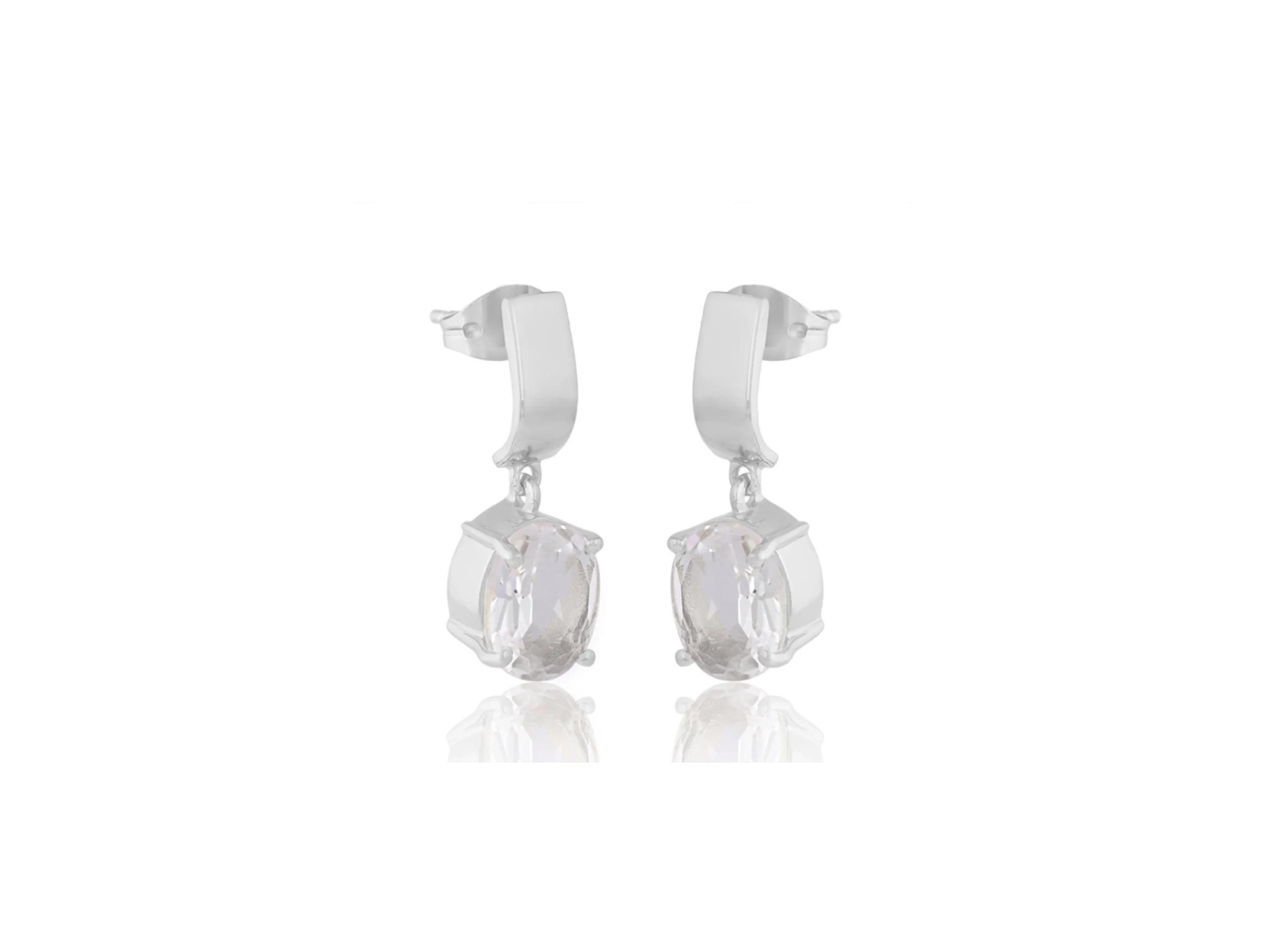 Buy Lola Knight - Ella - Crystal Quartz Earrings - Silver online | The White Collection Australia