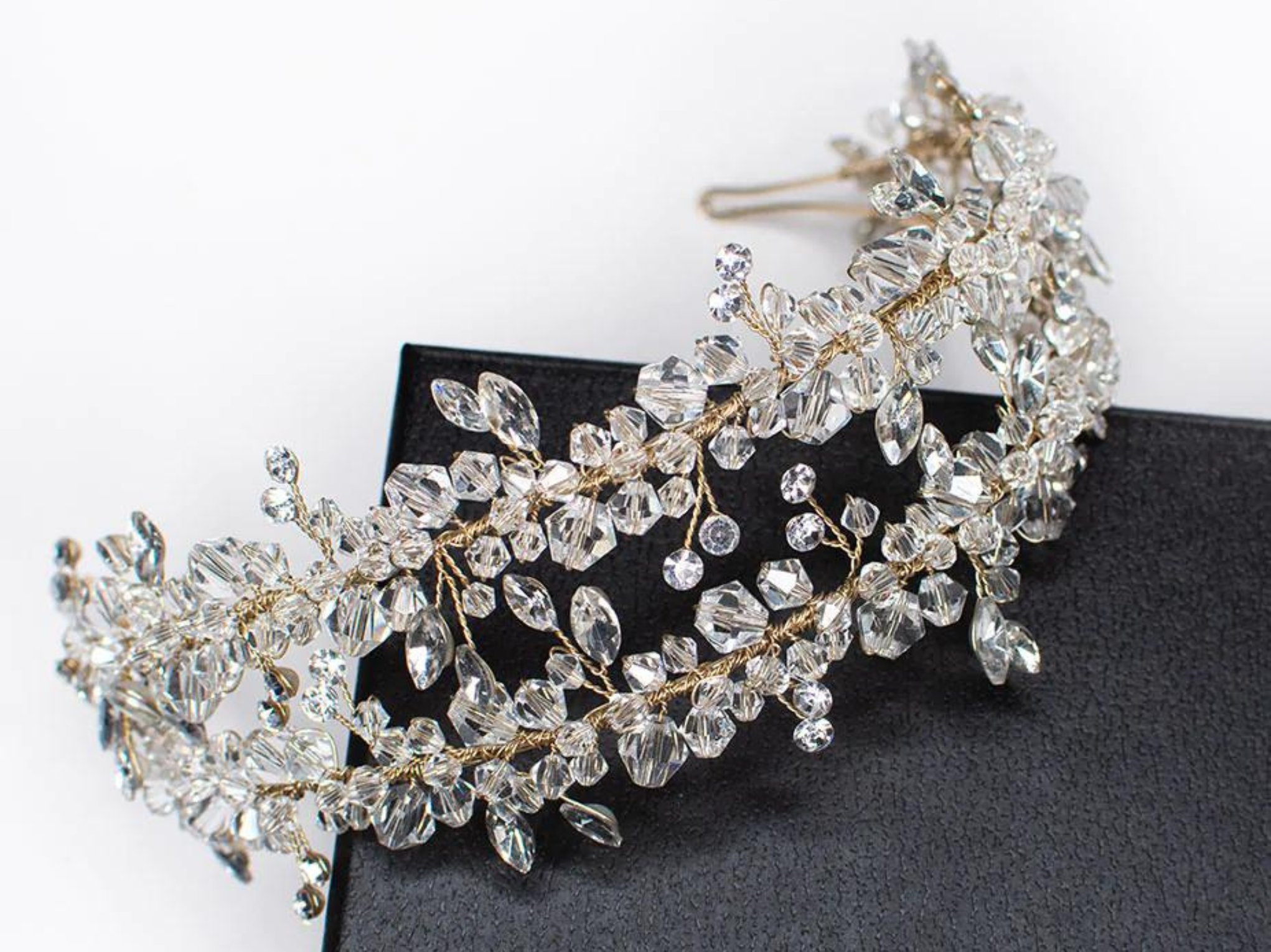 Buy Celina - Twin Band Classical Crystal Headband online | The White Collection Australia