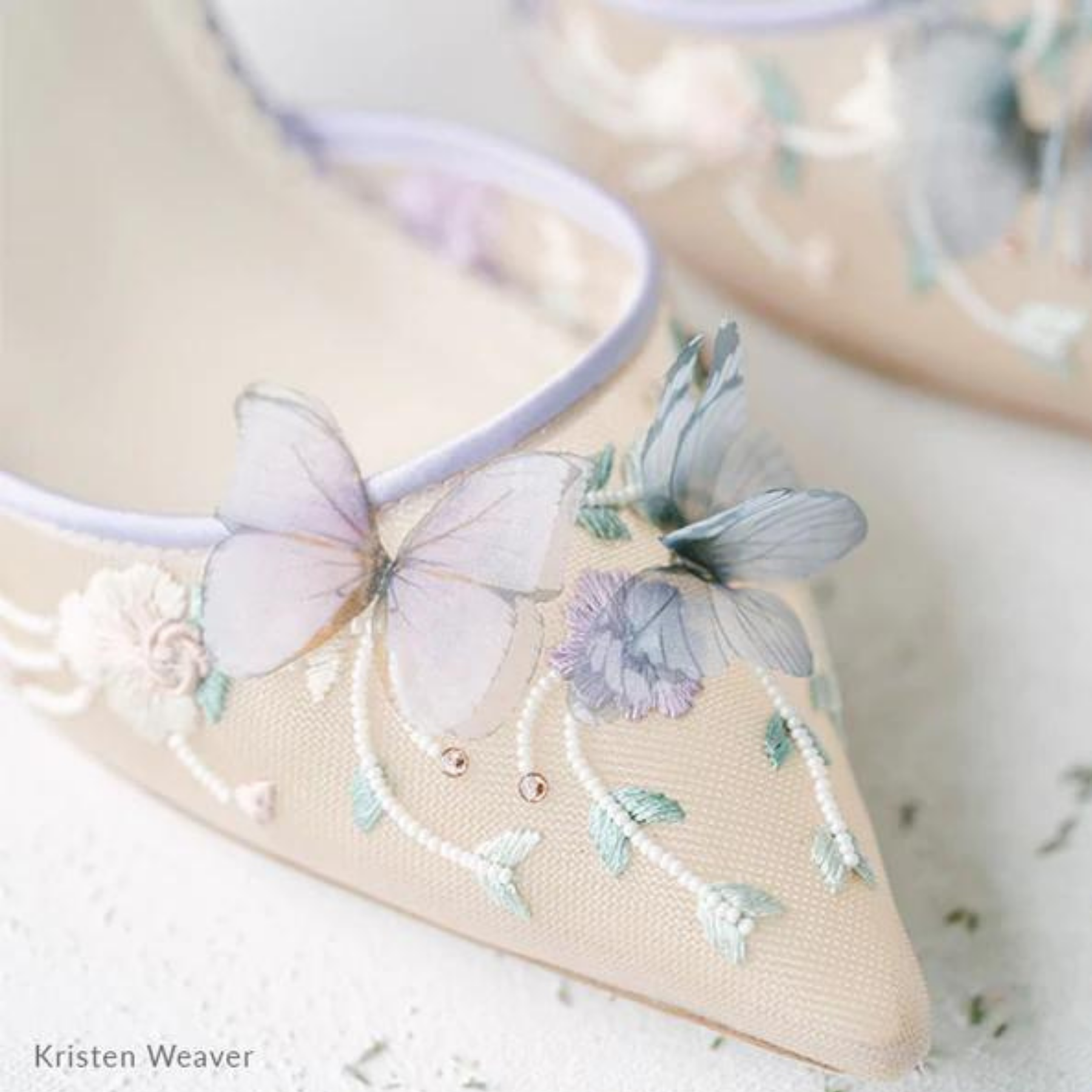 Eliza - Lavender Block Butterfly Heel
