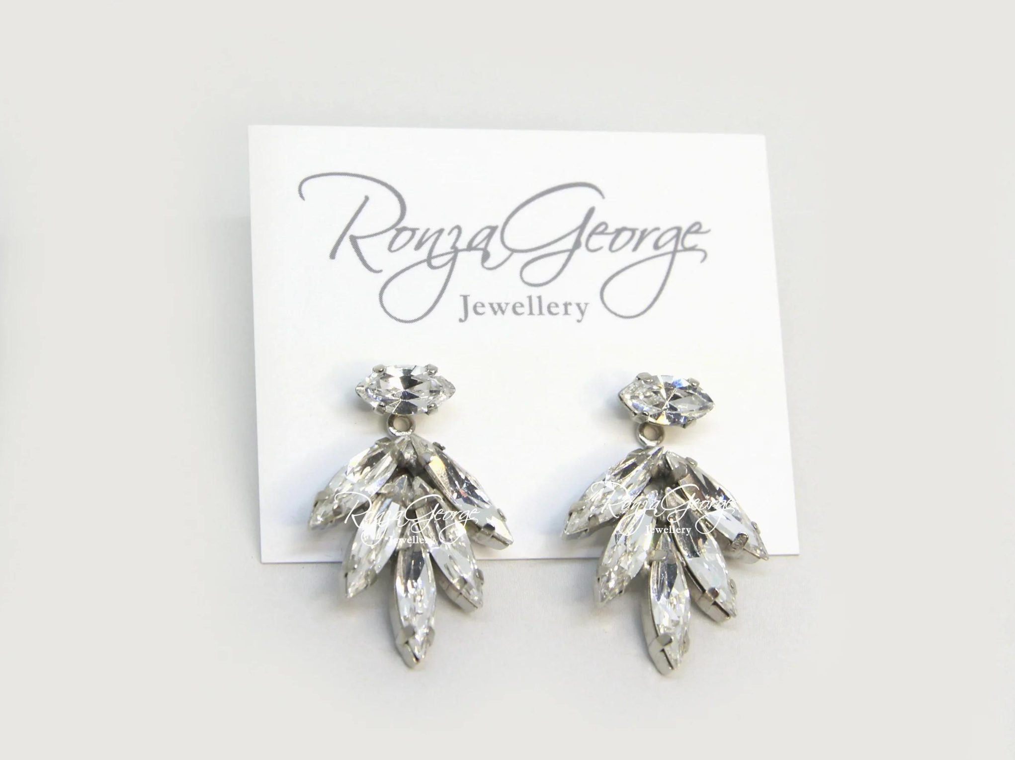 Anita Drops - Silver Swarovski Bridal Jacket Drop Earrings