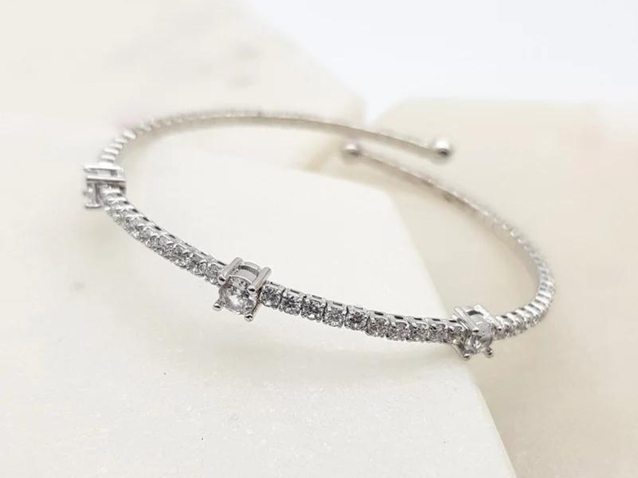 Buy Roxanne - Simple Crystal Bridal Bangle Bracelet online | The White Collection Australia