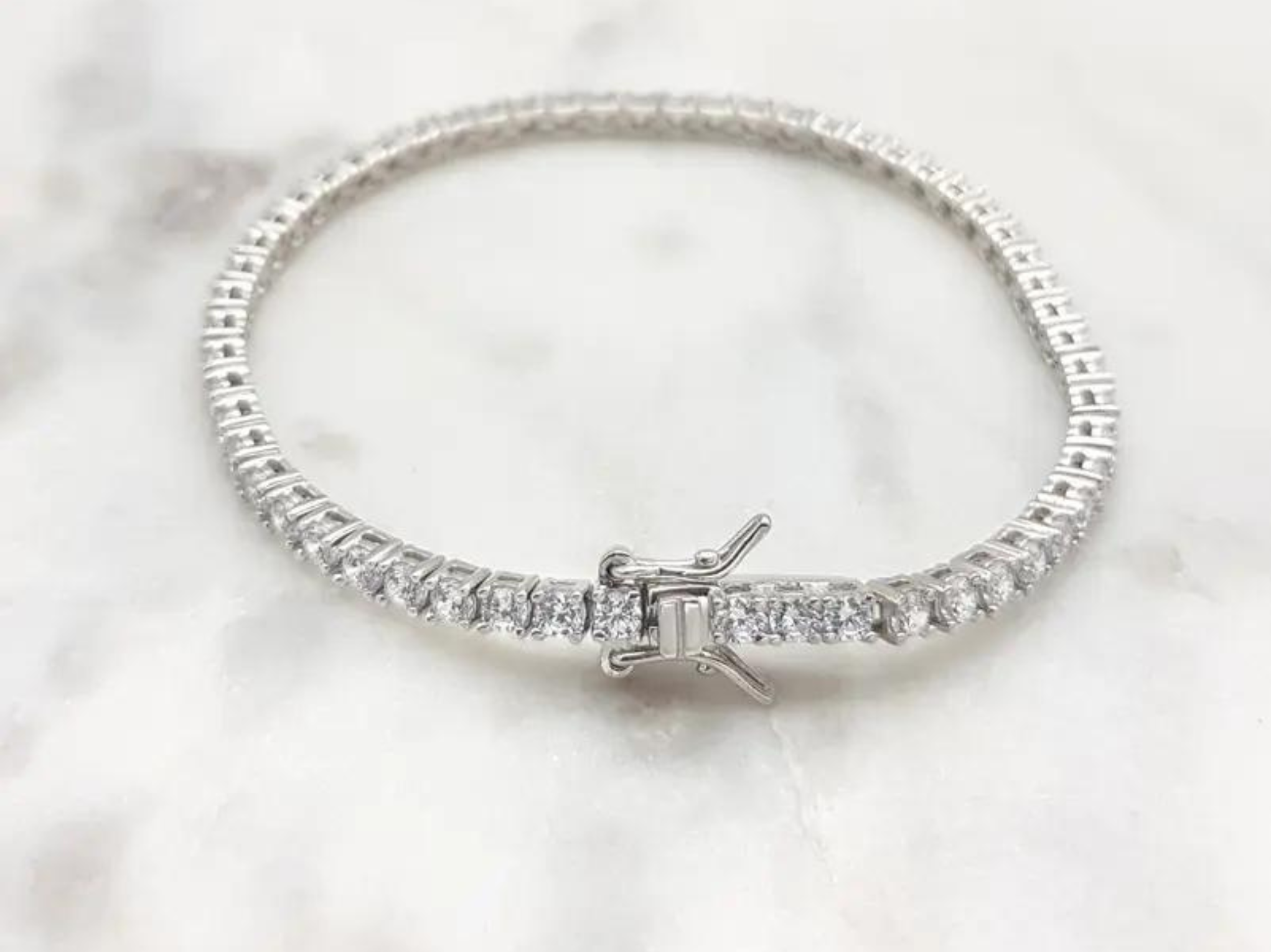Buy Laura - Delicate Sterling Silver Bridal Tennis Bracelet online | The White Collection Australia