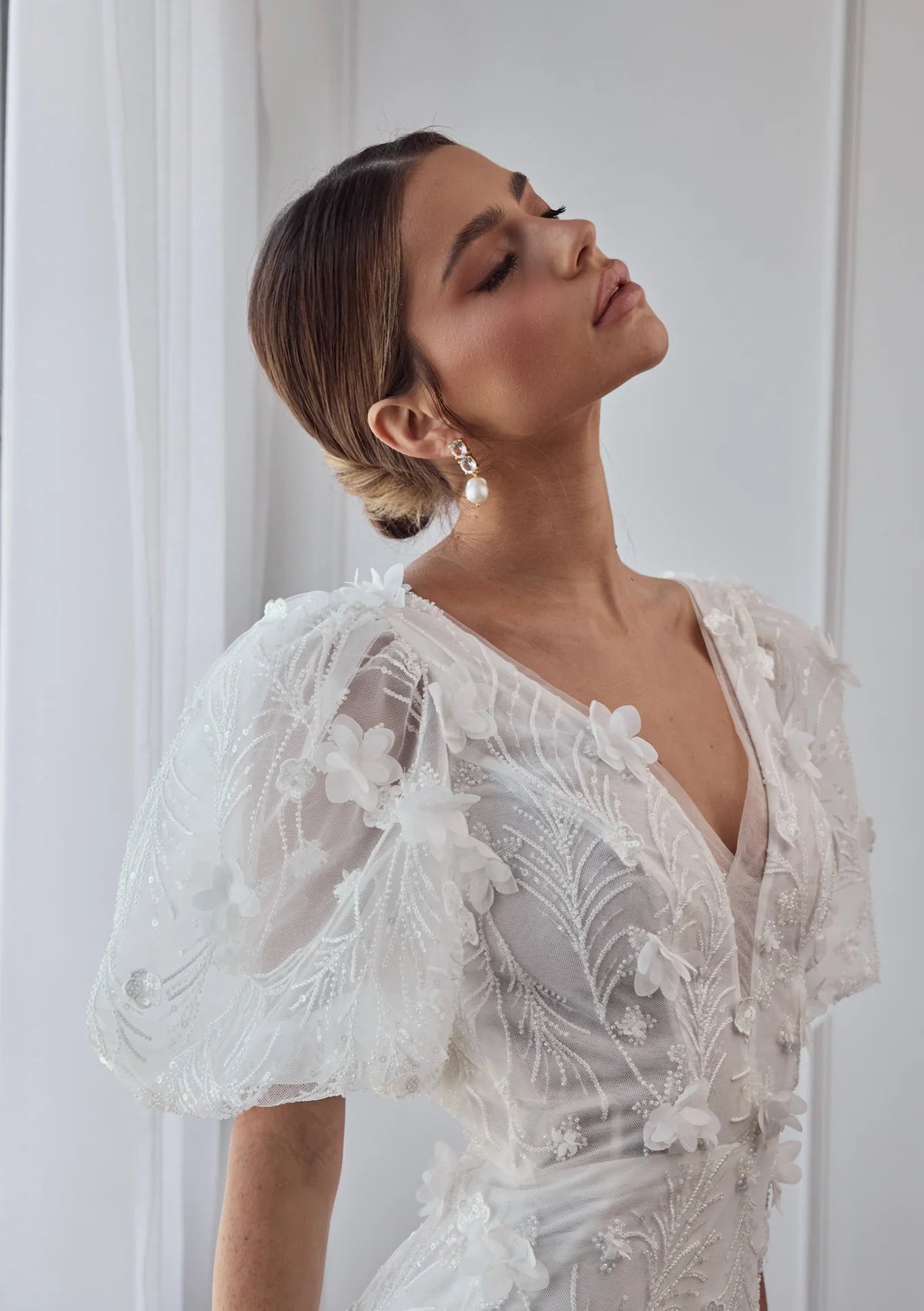 Buy Lola Knight - Ayla - Large Pearl & Crystal Earrings - 18CT Gold online | The White Collection Australia