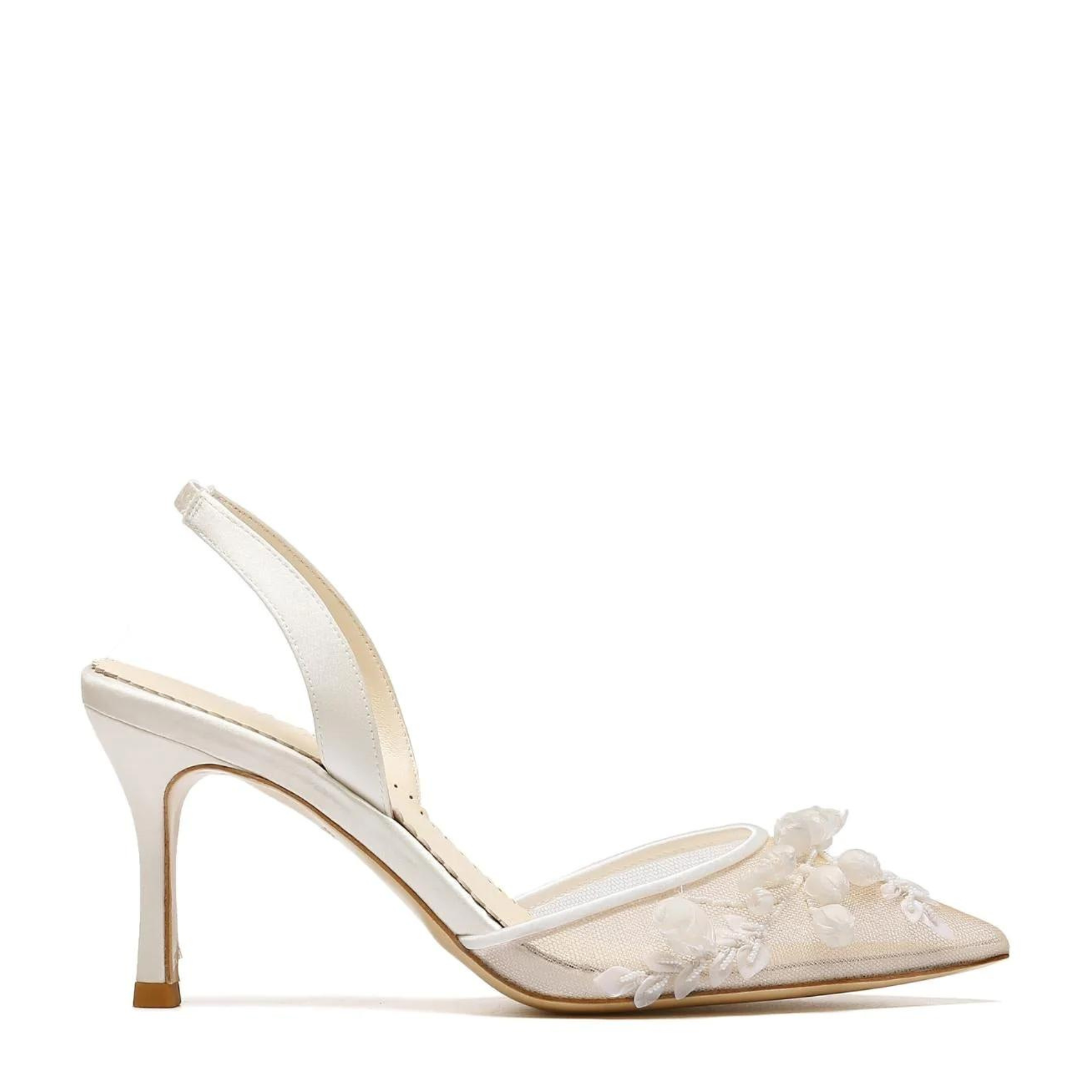 Buy Libby - Ivory Nude Lace Floral Embroidered Bridal Heel online | The White Collection Australia