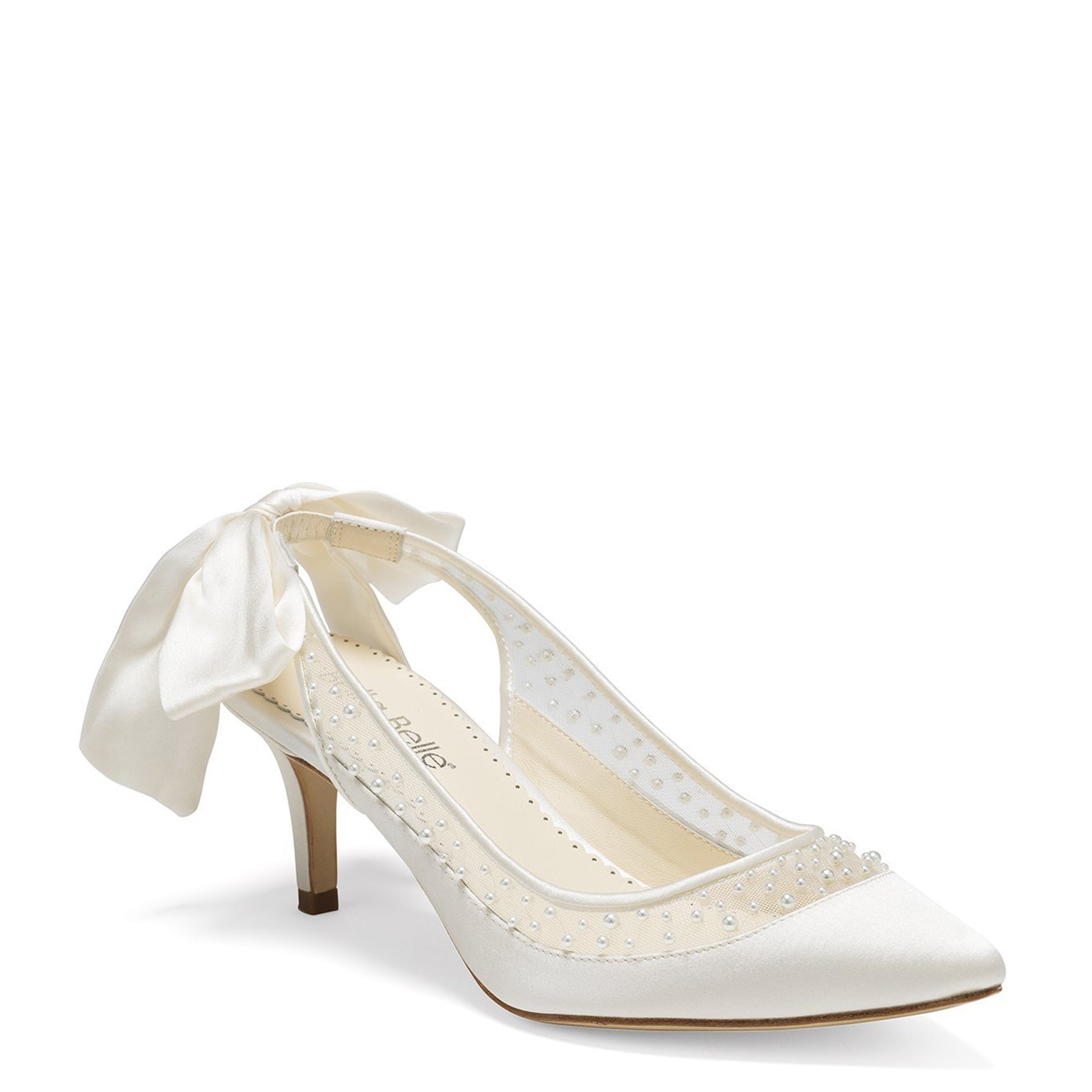 Georgia - Pearl Slingback Bow Kitten Heel