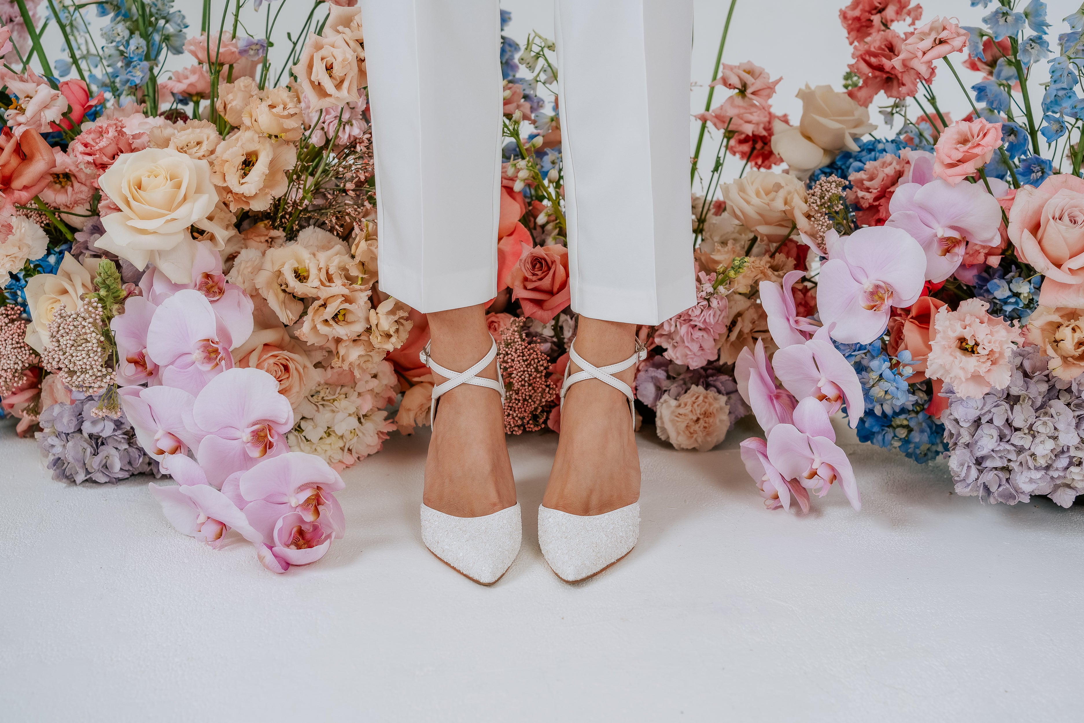 Buy Meg - Ivory Pearl Encrusted Pointed Bridal Heel online | The White Collection Australia