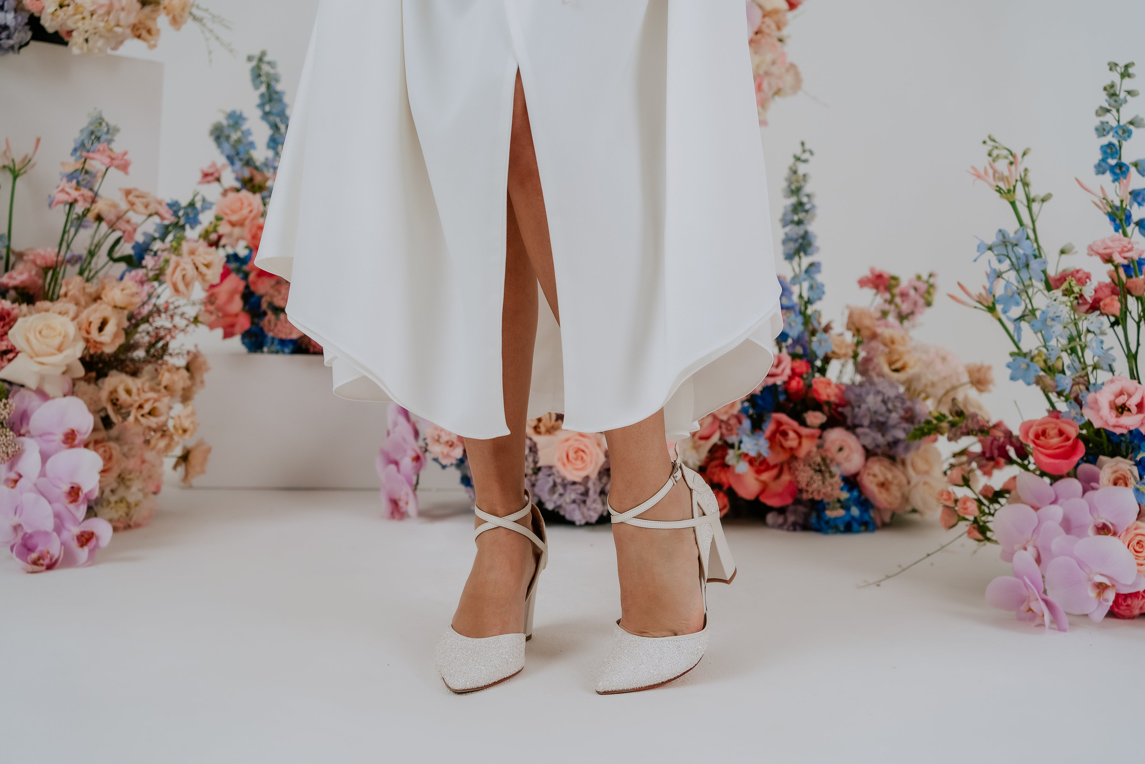 Buy Meg - Ivory Pearl Encrusted Pointed Bridal Heel online | The White Collection Australia