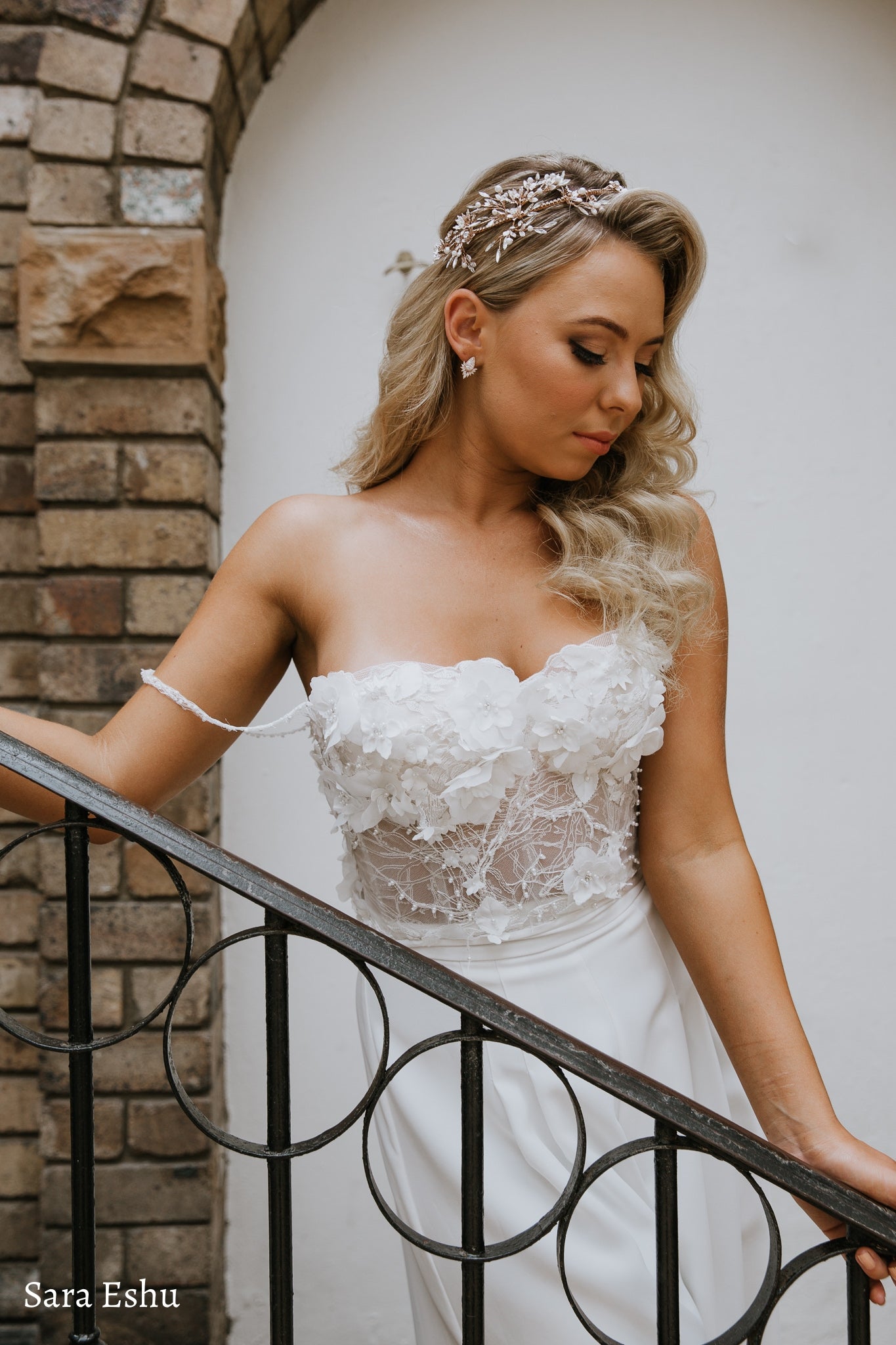 Buy Harlow - Crystal Pear & Marquise Bridal Stud Earrings online | The White Collection Australia