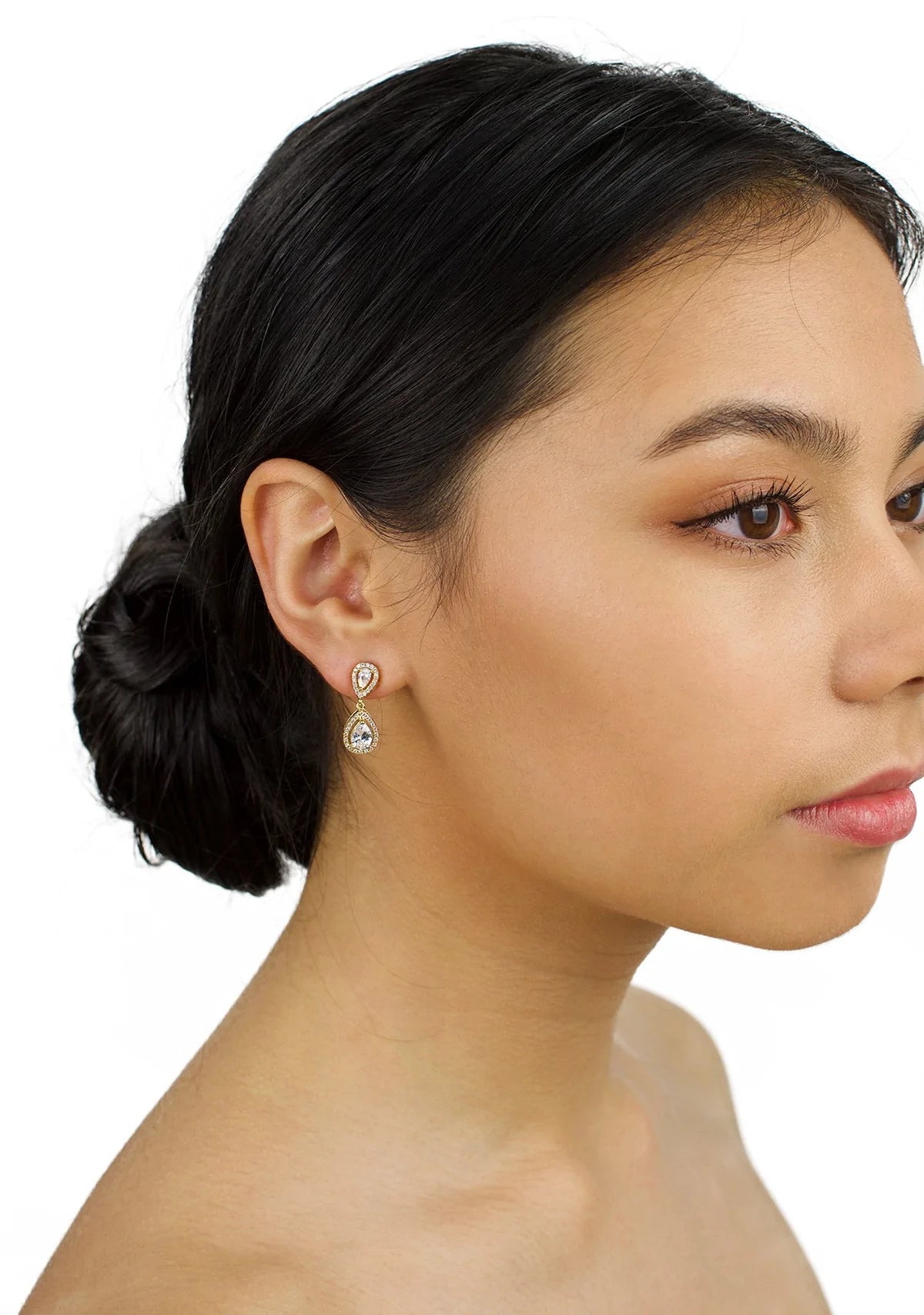 Buy Grace - Modern Crystal Teardrop Bridal Earrings online | The White Collection Australia