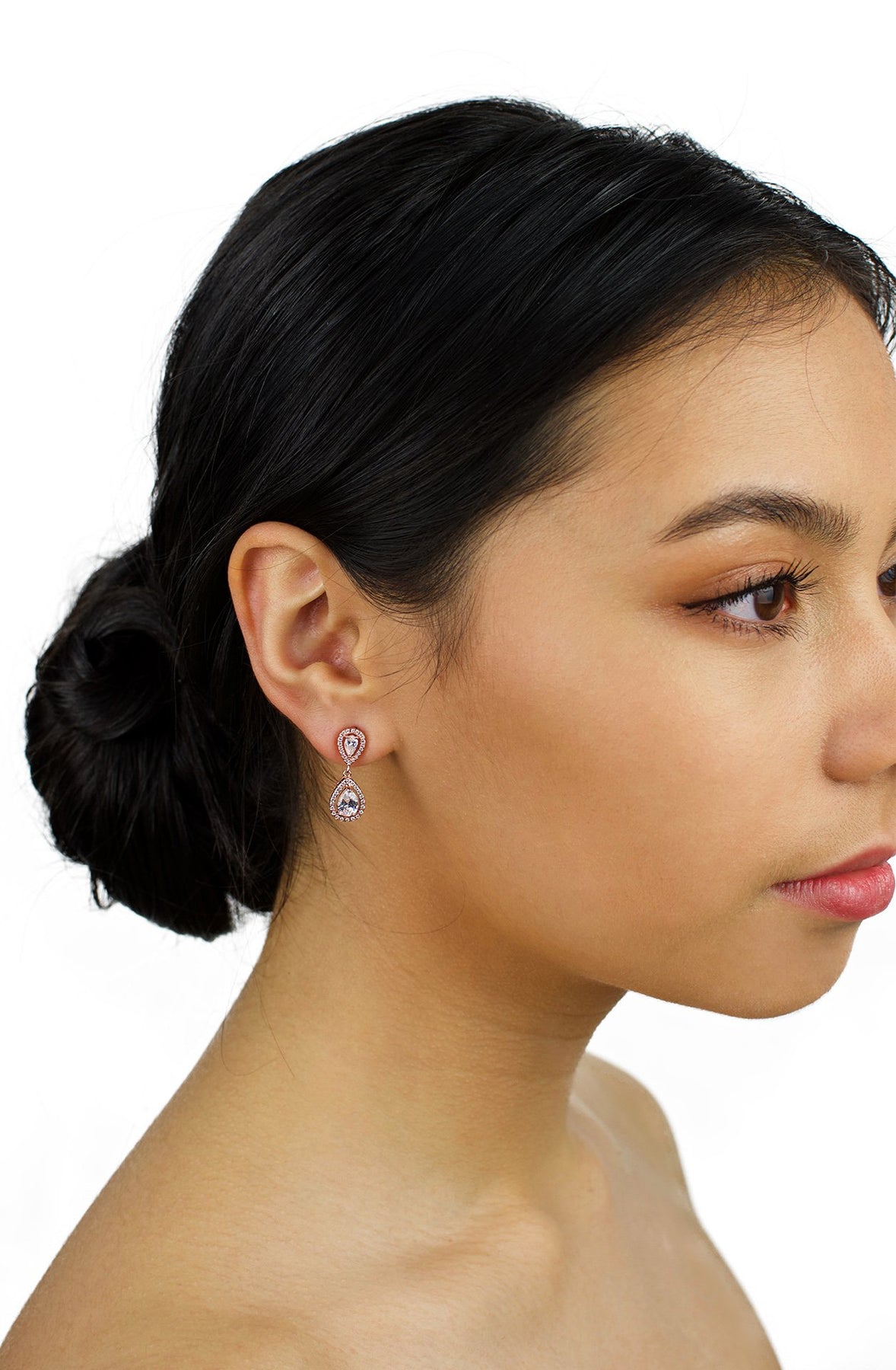 Buy Grace - Modern Crystal Teardrop Bridal Earrings online | The White Collection Australia