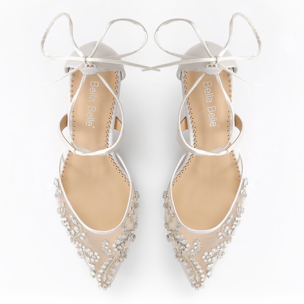 Bella Belle - Frances - Crystal Embellished Kitten Heel - Wedding Shoes Sydney