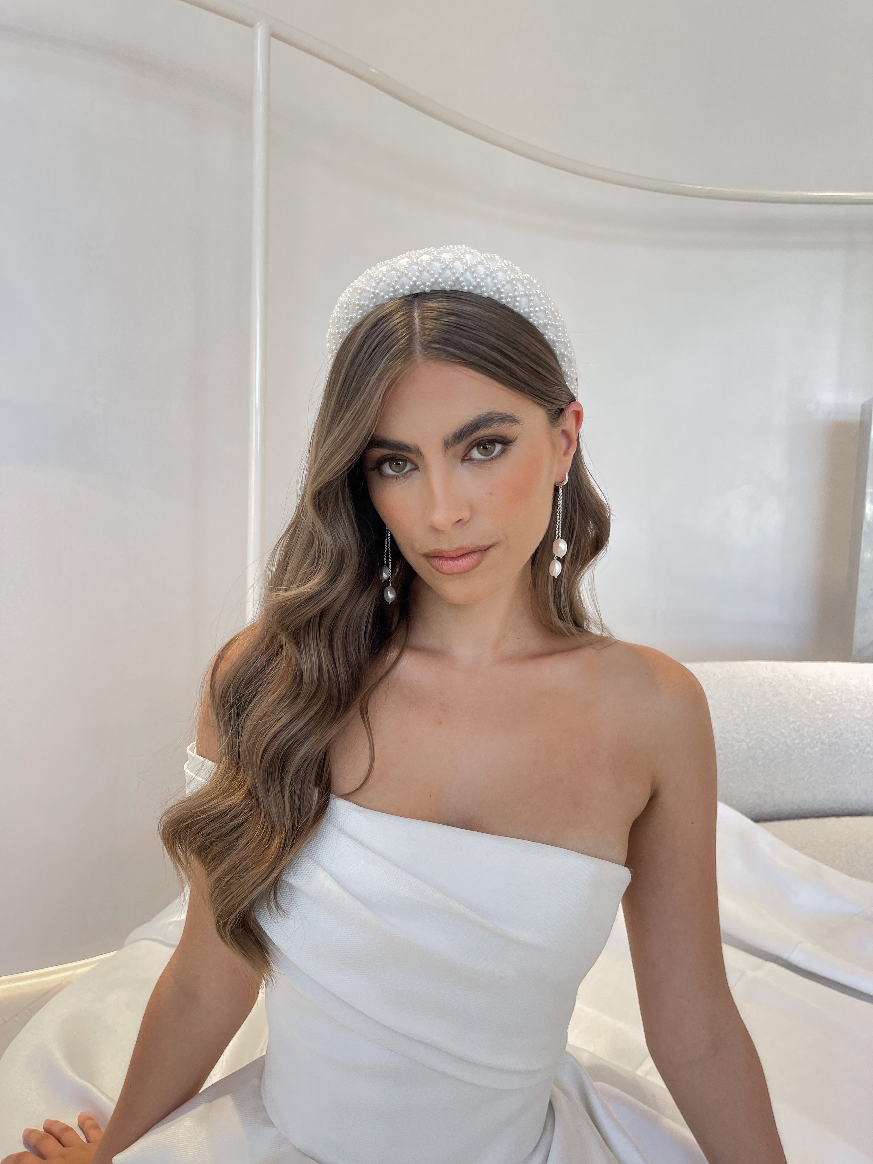 Buy Aurora - Classic Style Pearl Bridal Headband online | The White Collection Australia
