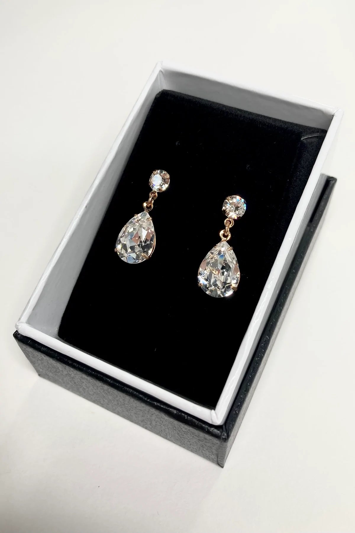 Buy Hannah - Swarovski Pear Drop Bridal Earrings online | The White Collection Australia