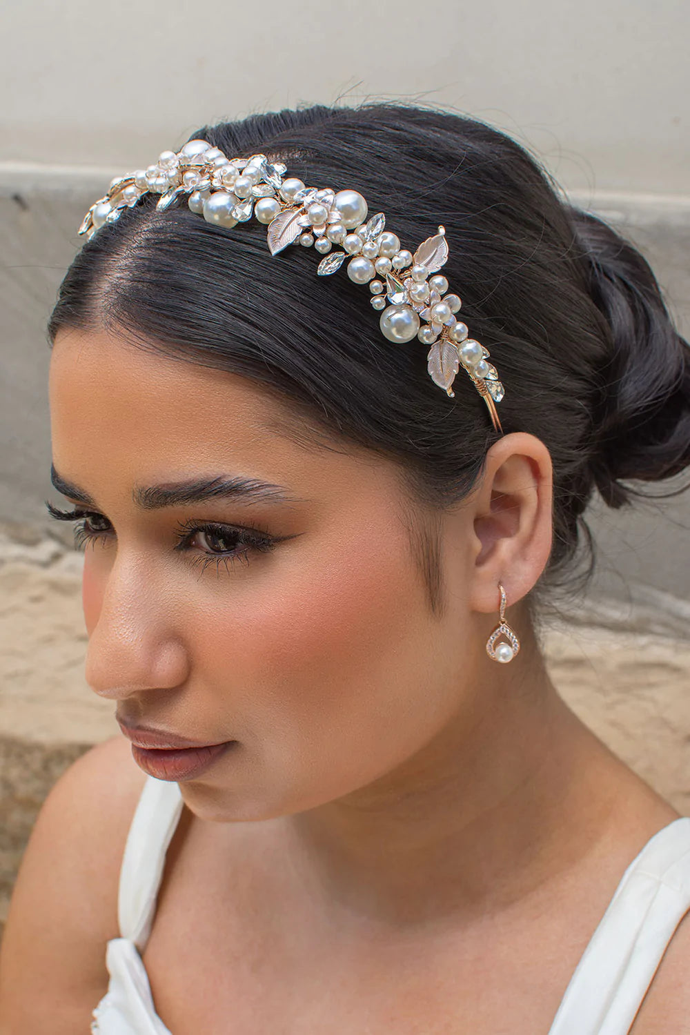 Buy Anne - Pearl Crystal Bridal Headband online | The White Collection Australia
