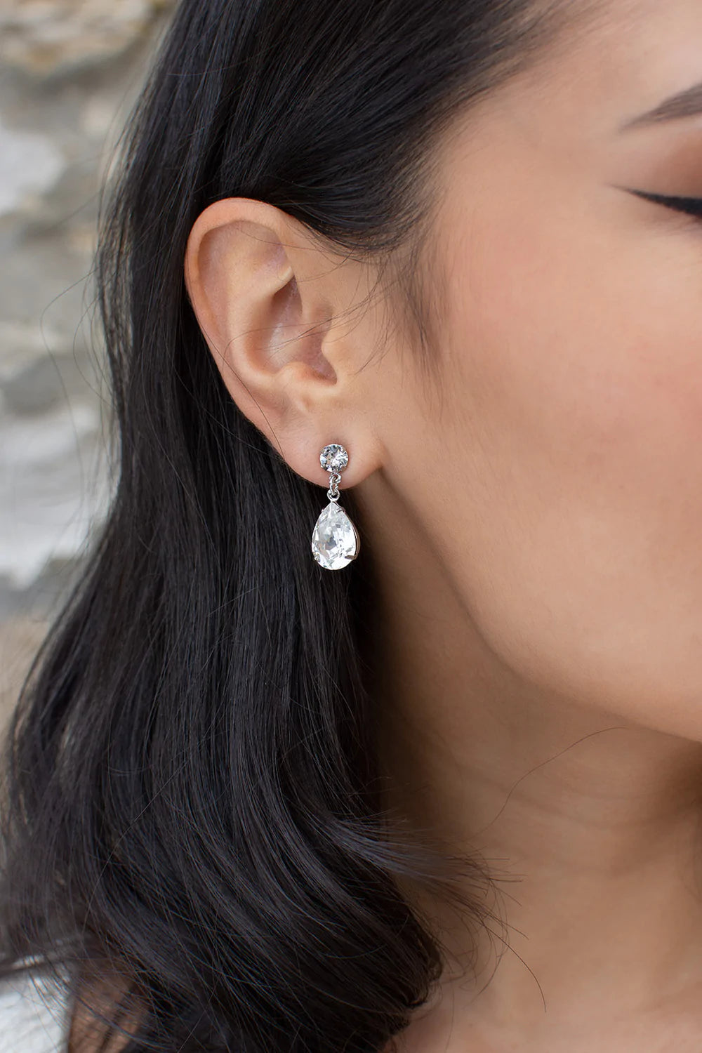 Buy Hannah - Swarovski Pear Drop Bridal Earrings online | The White Collection Australia